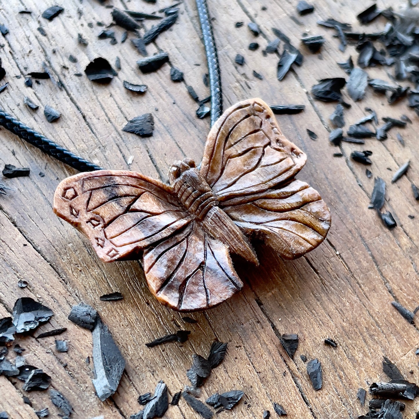 Butterfly Walnut Wood Pendant