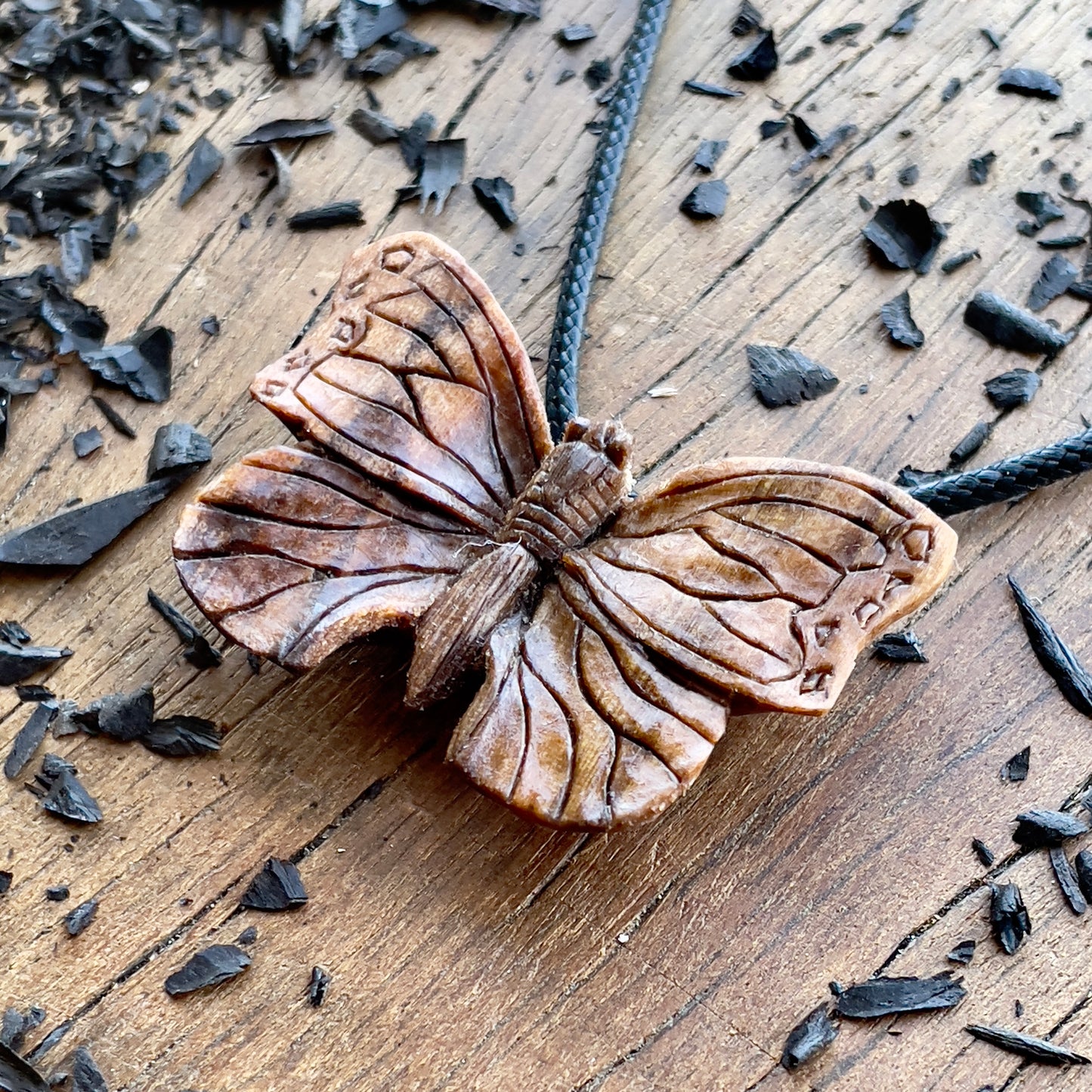 Butterfly Walnut Wood Pendant