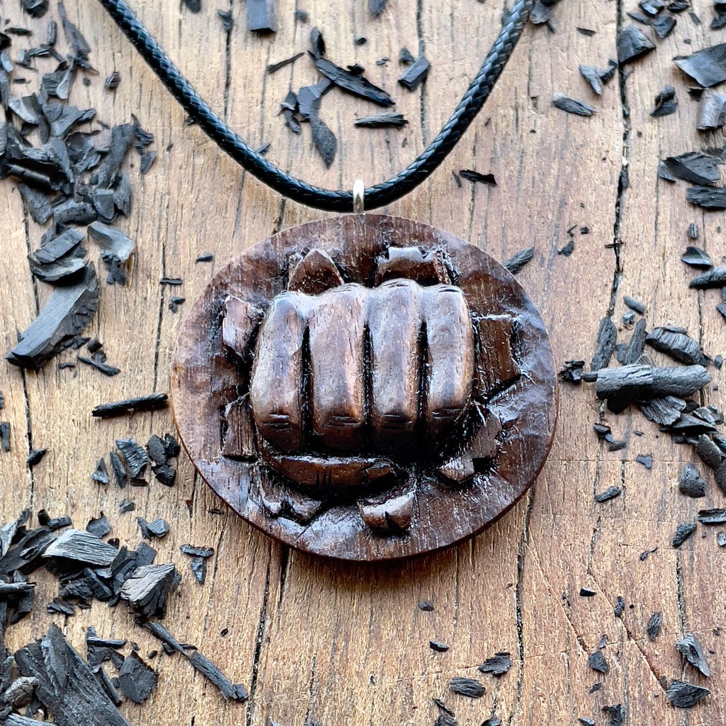 Punch Walnut Wood Pendant