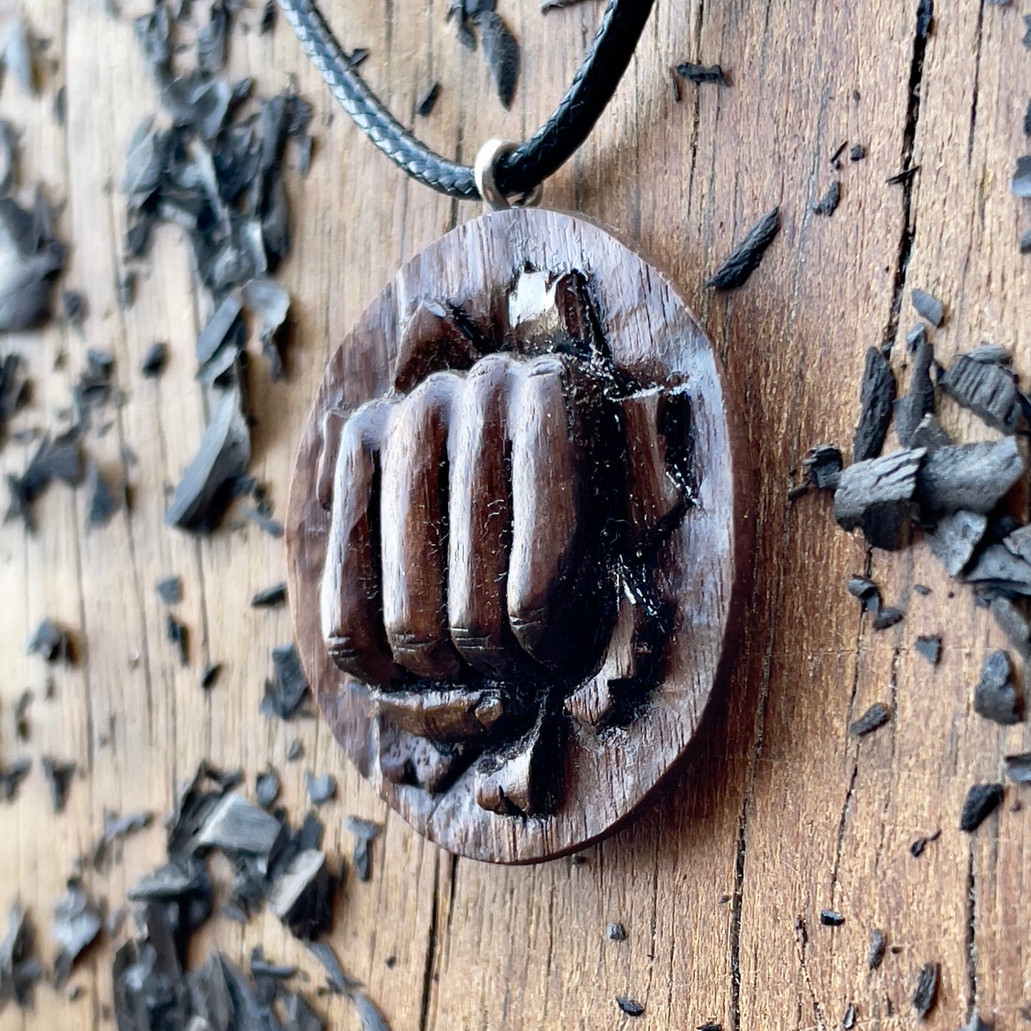 Punch Walnut Wood Pendant