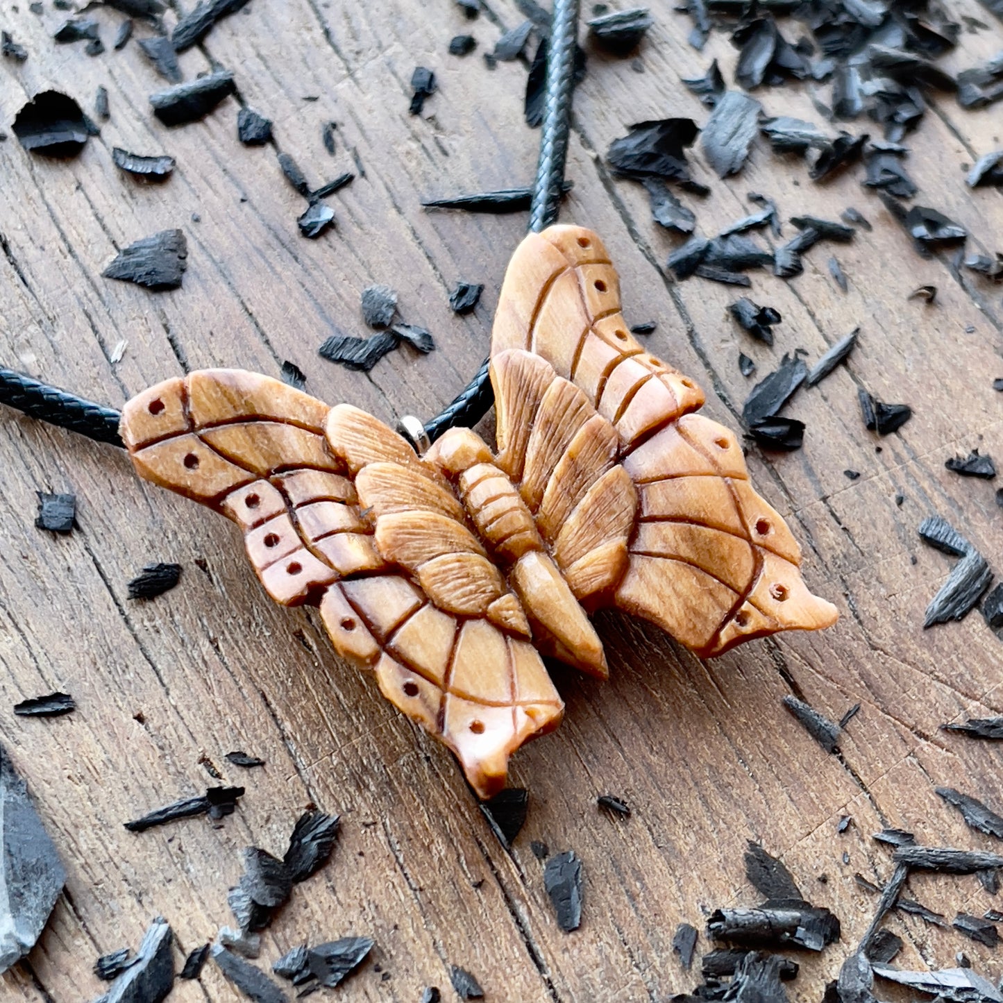 Butterfly Olive Wood Pendant