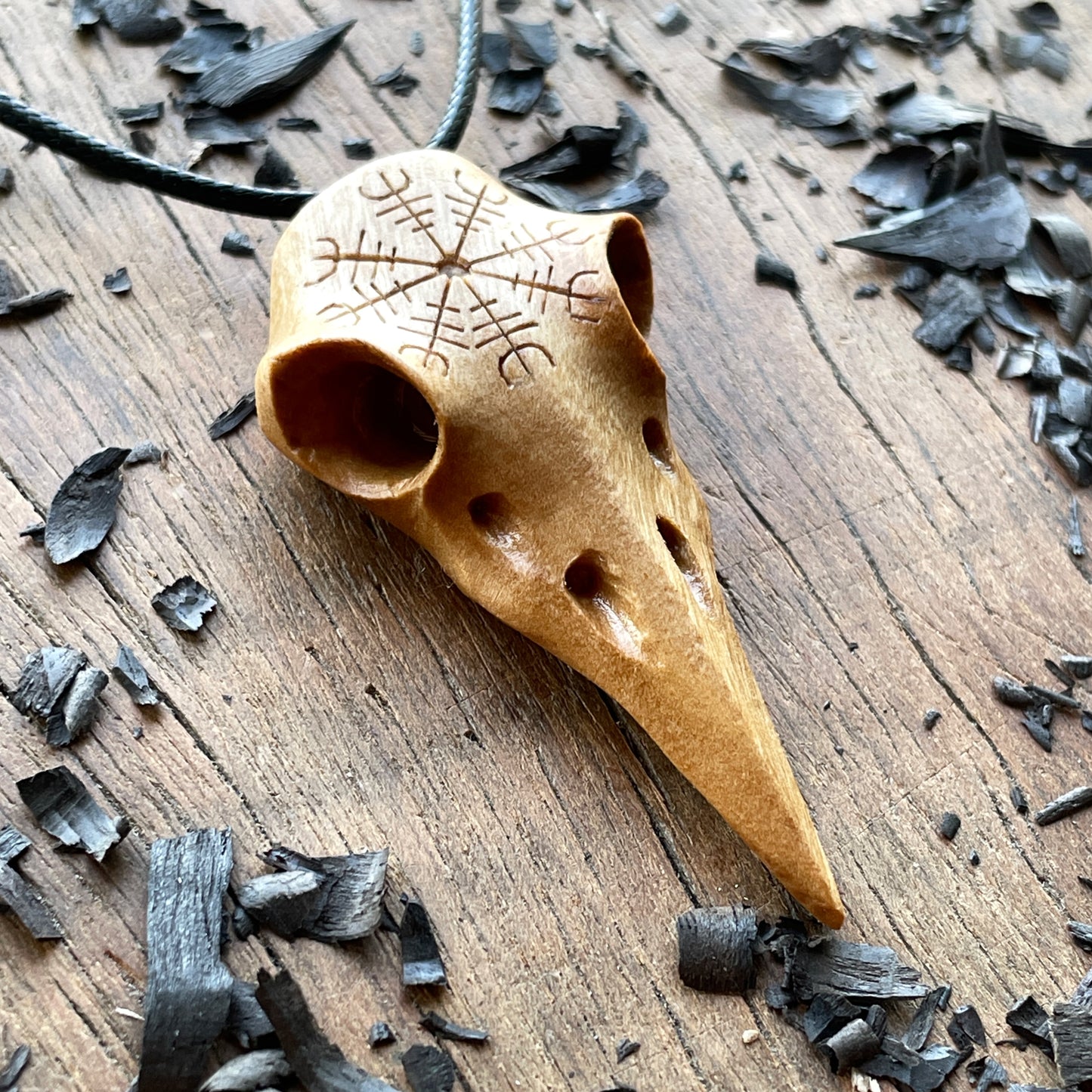 Raven Skull “Helm of Awe” Pendant