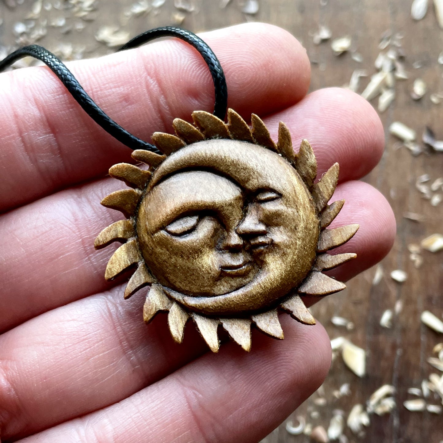 Sun Moon Faces Pendant