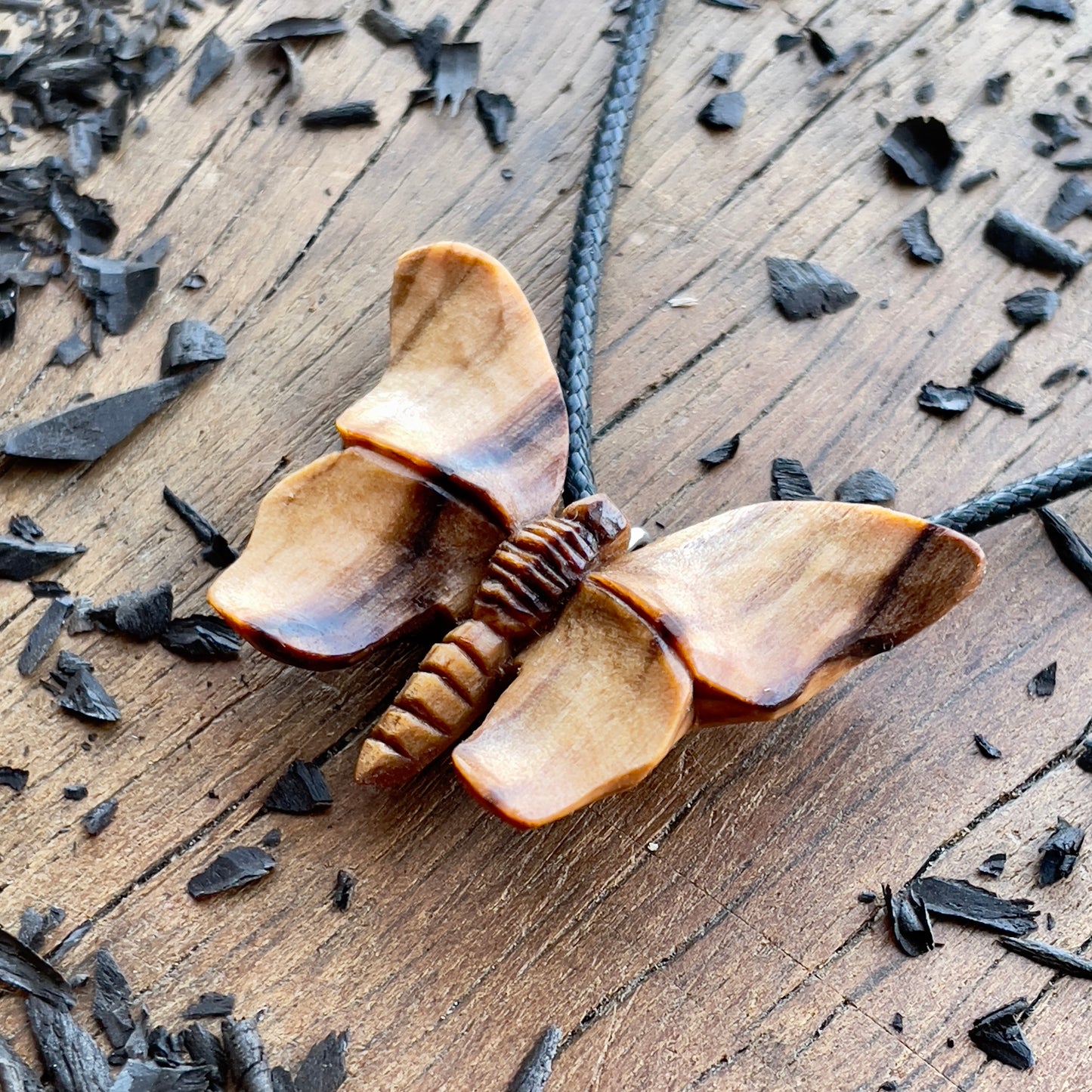 Butterfly Olive Wood Pendant