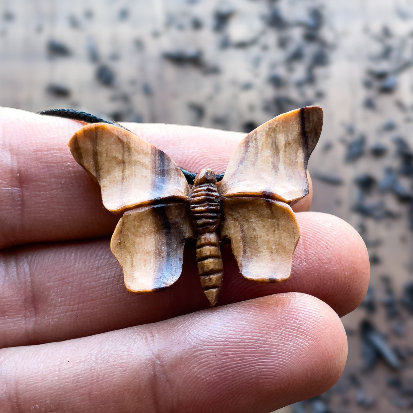 Butterfly Olive Wood Pendant