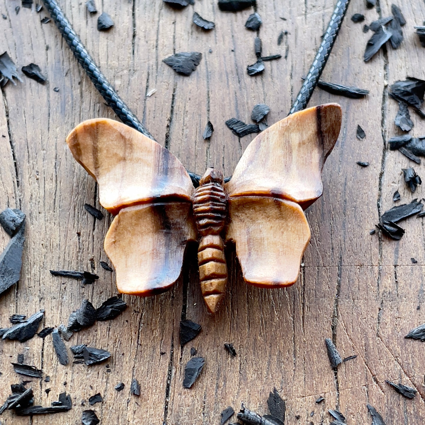 Butterfly Olive Wood Pendant