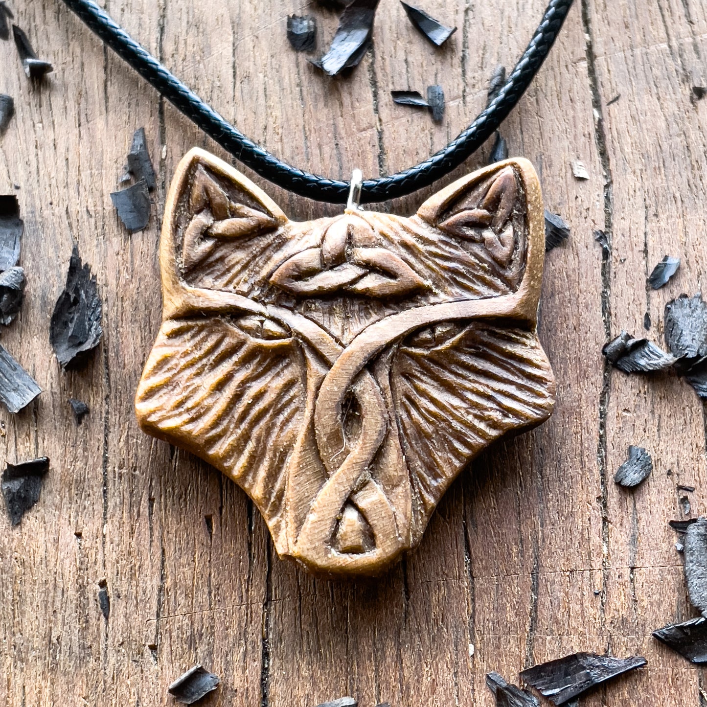 Celtic Fox Triquetra and Triskelion Pendant