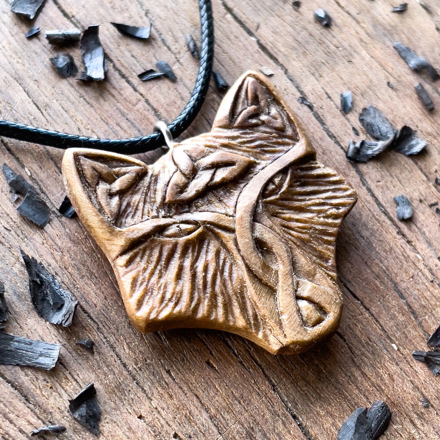 Celtic Fox Triquetra and Triskelion Pendant