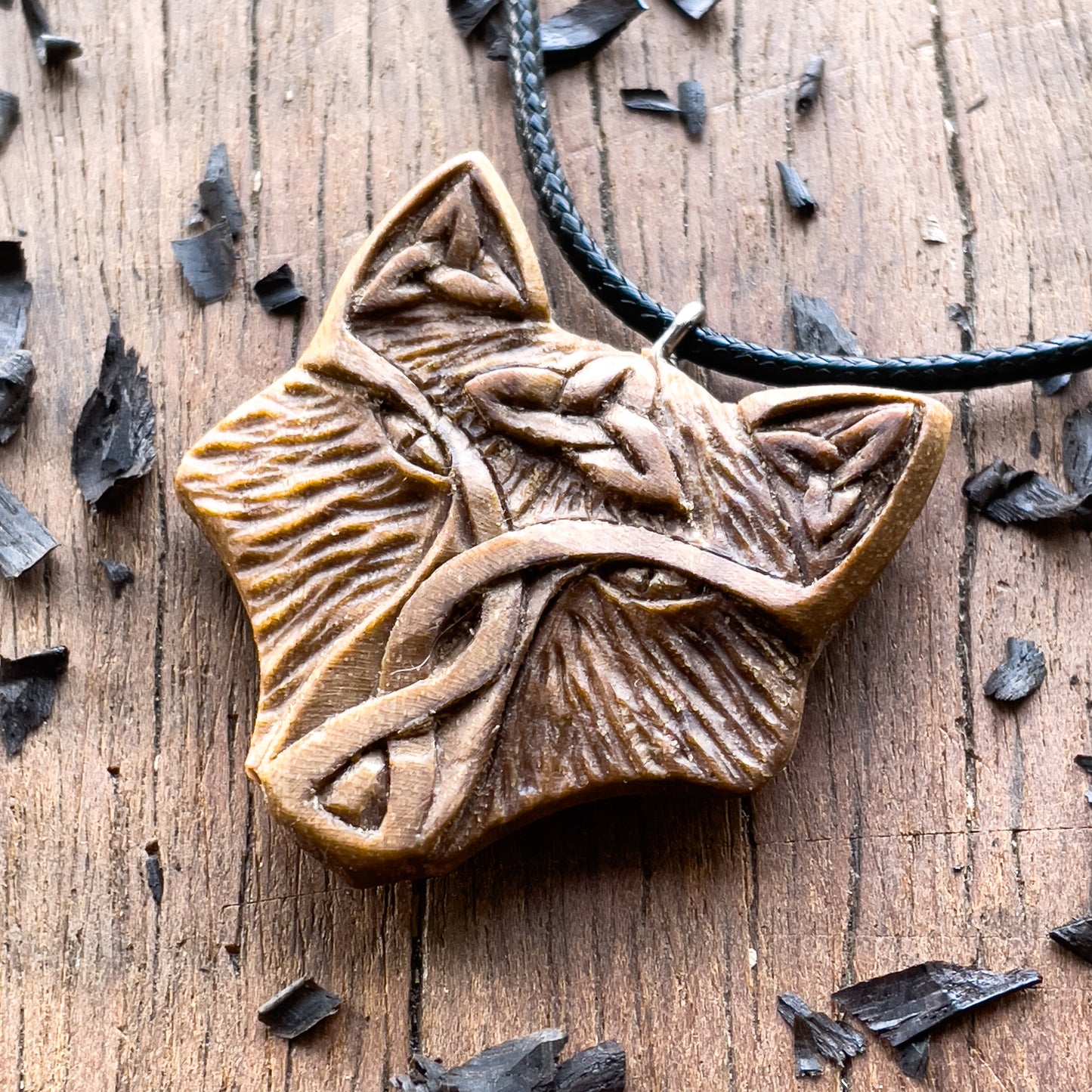 Celtic Fox Triquetra and Triskelion Pendant