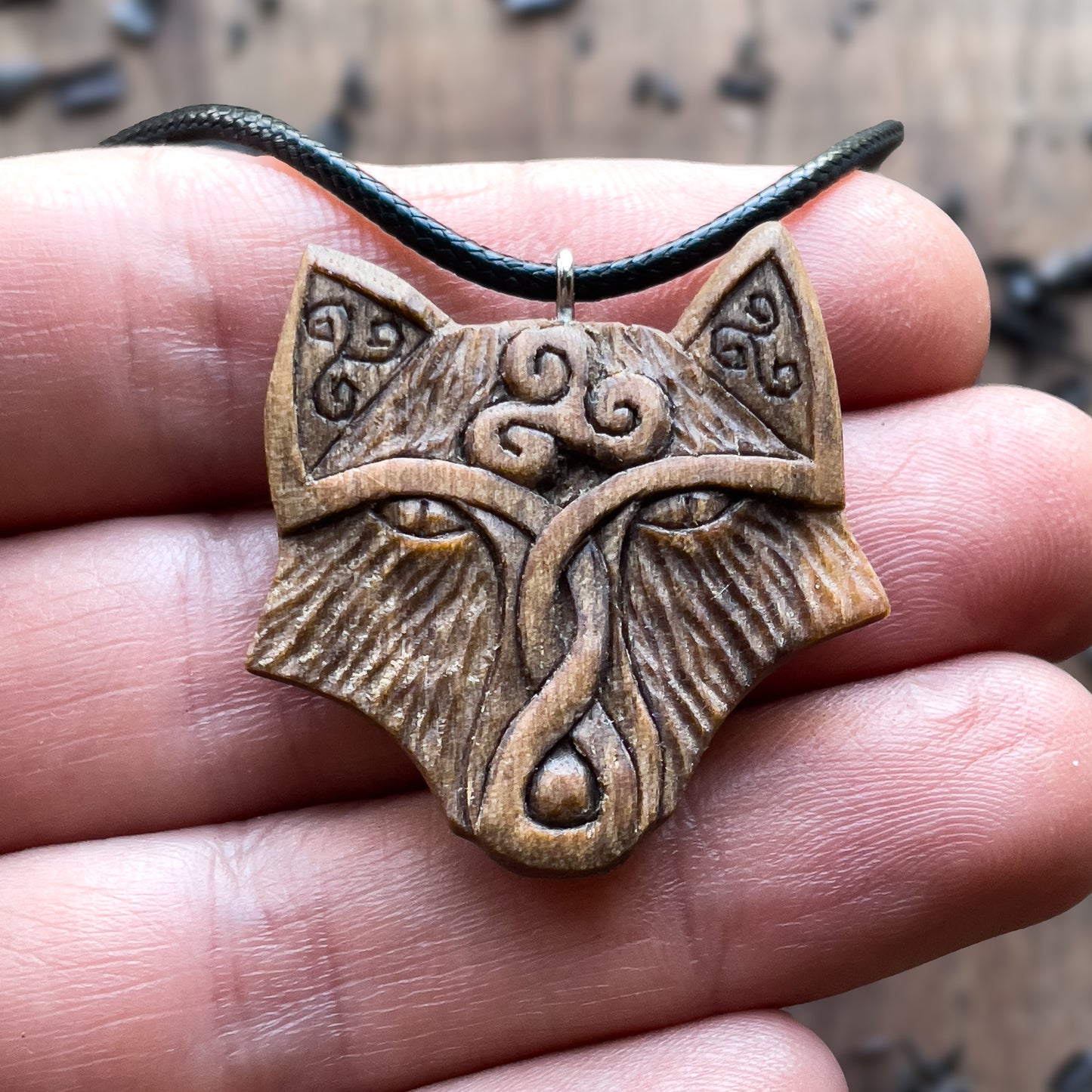 Celtic Fox Triquetra and Triskelion Pendant