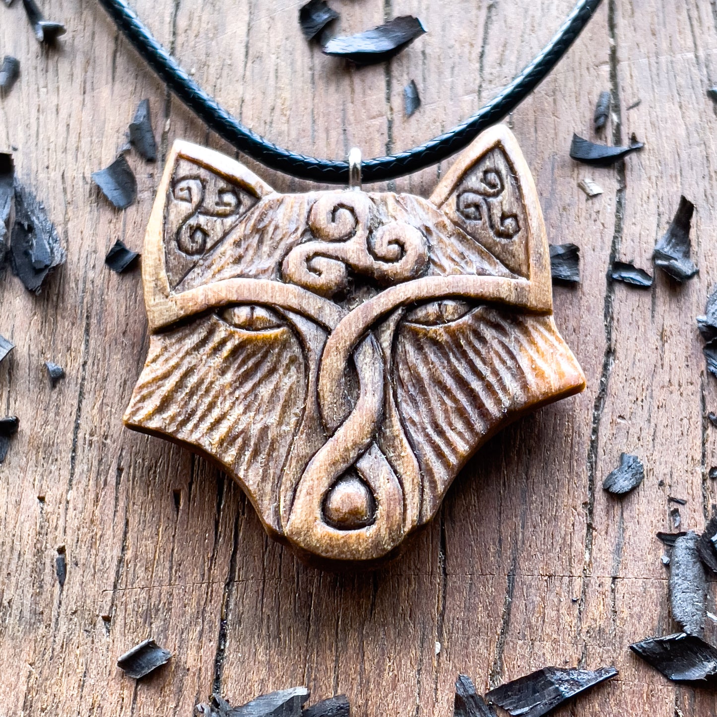 Celtic Fox Triquetra and Triskelion Pendant