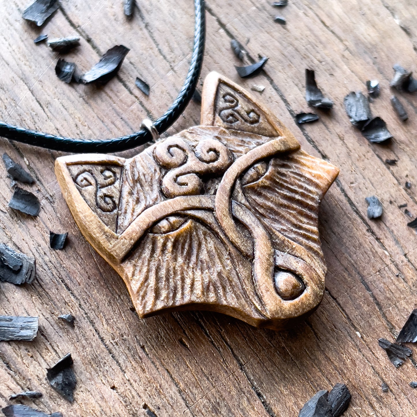 Celtic Fox Triquetra and Triskelion Pendant