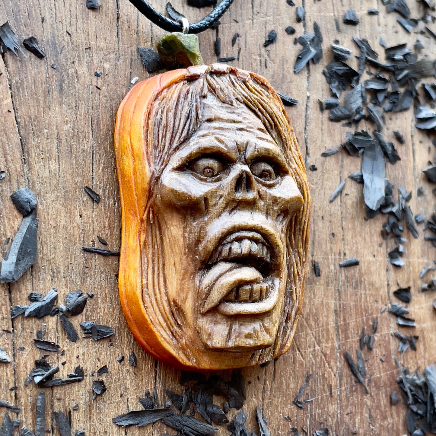 Halloween Pumpkin Pendant – Female Zombie Face