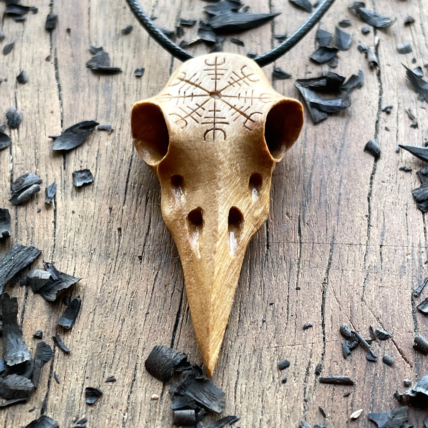 Raven Skull “Helm of Awe” Pendant