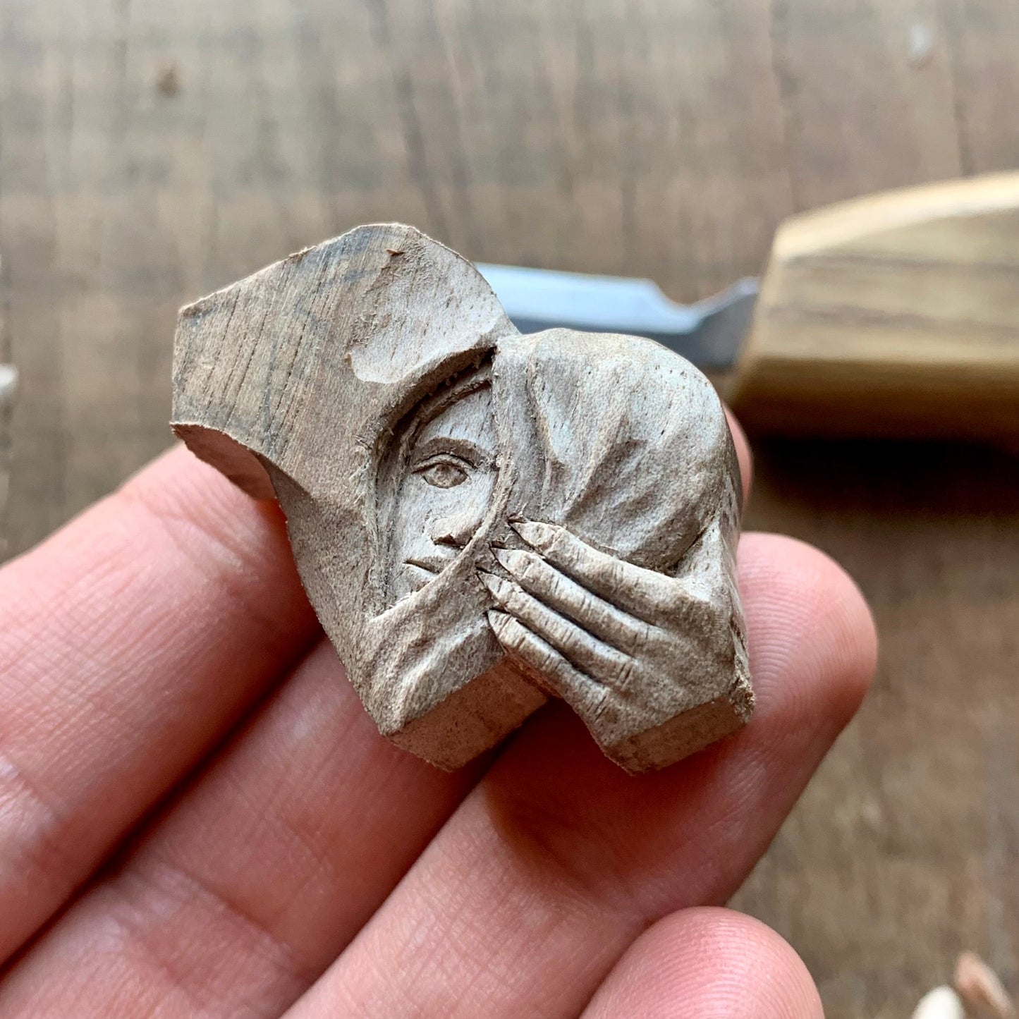 Hands Opening Heart With Face Pendant