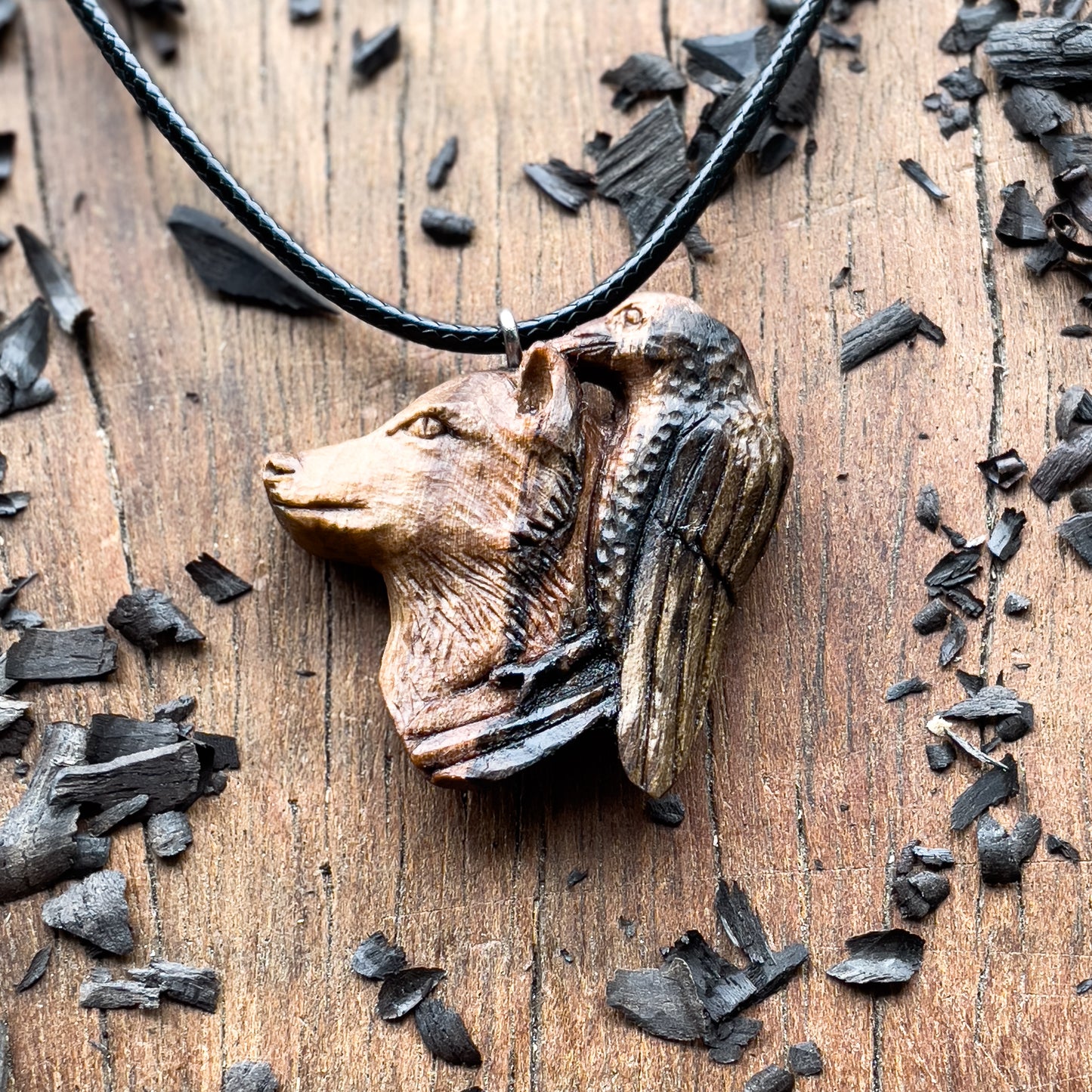 Wolf and Raven Pendant