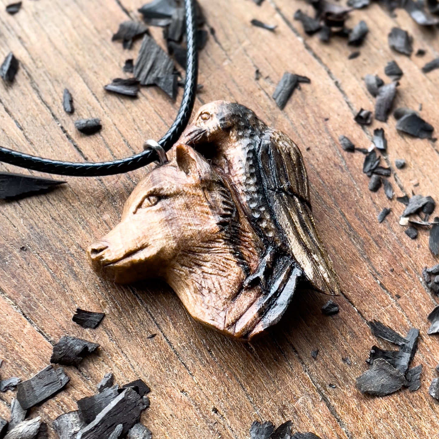 Wolf and Raven Pendant