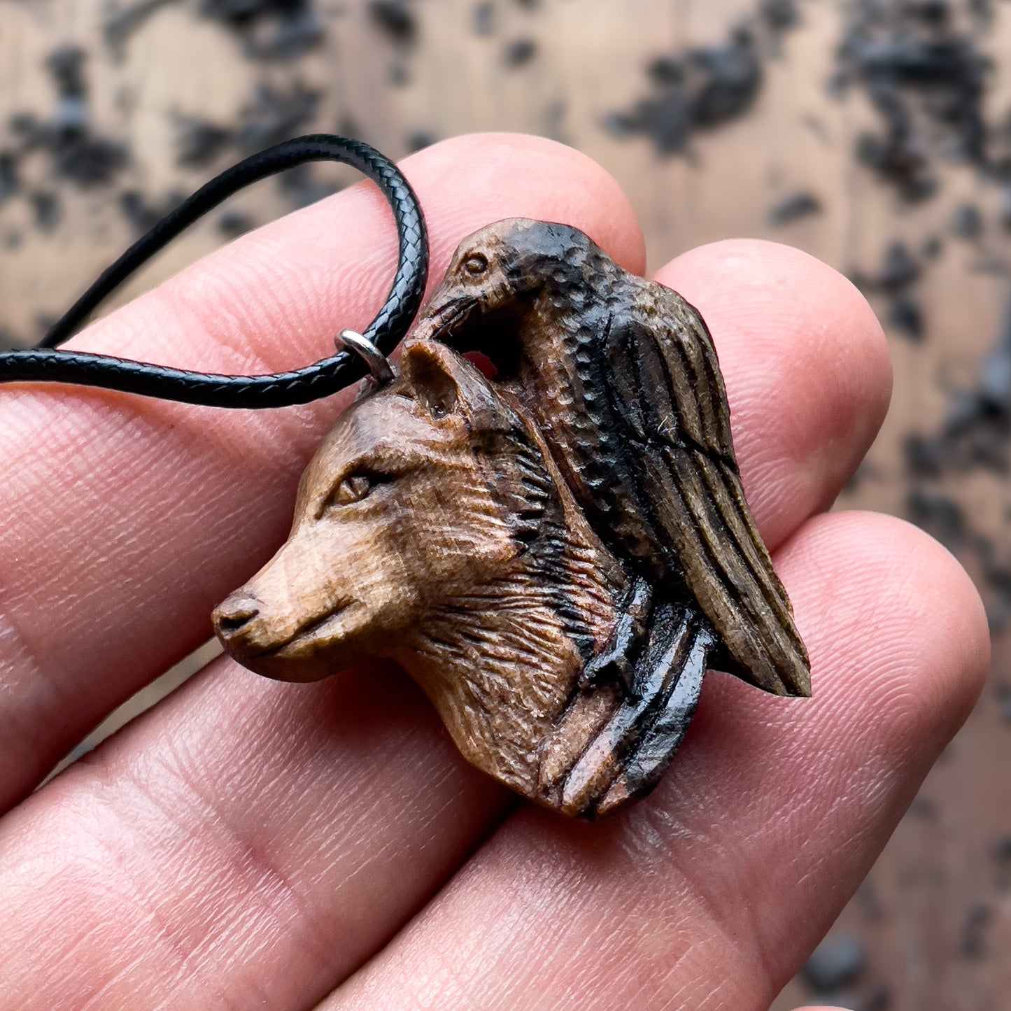 Wolf and Raven Pendant