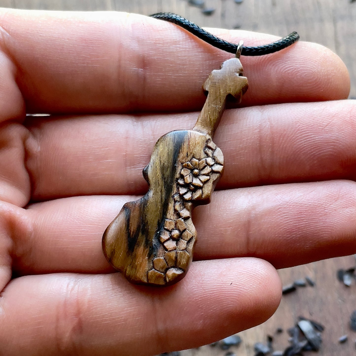 Violin With Flowers Pendant
