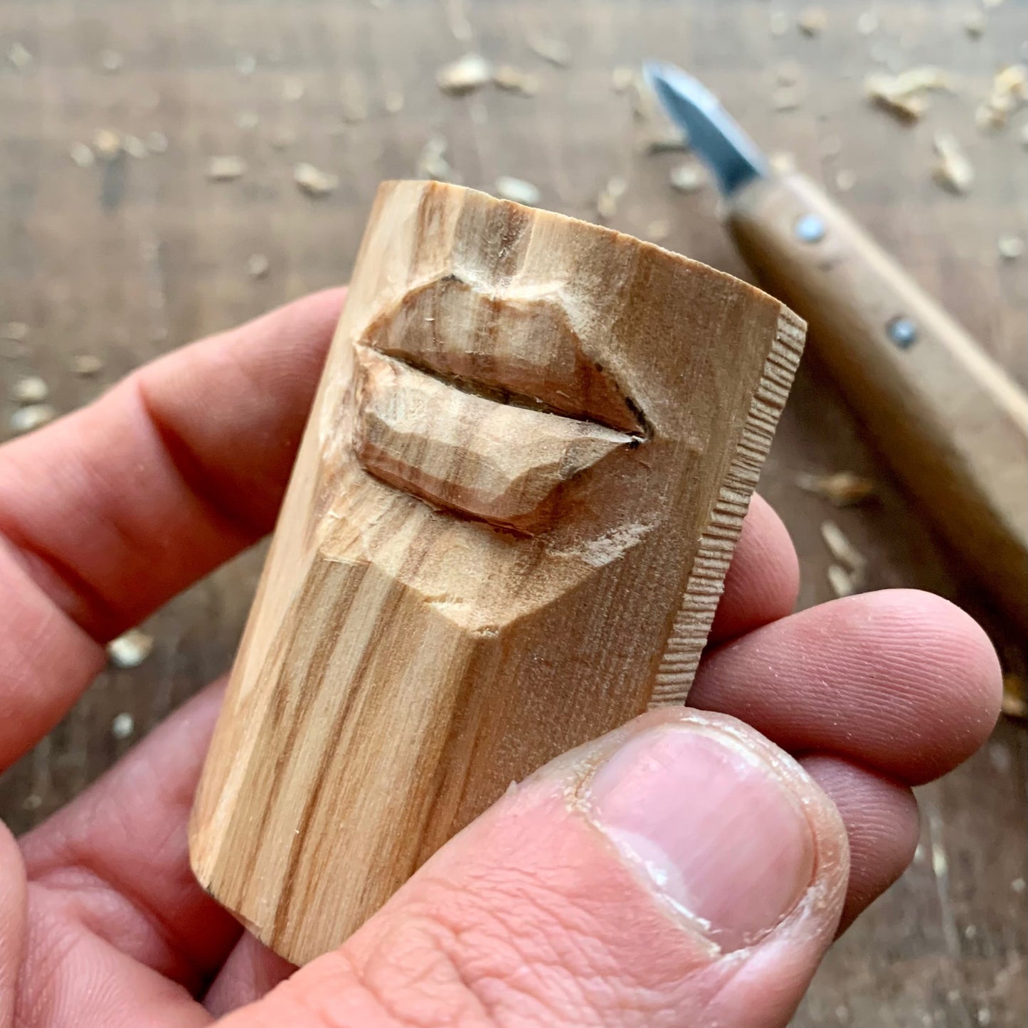 Sensual Lips Olive Wood Pendant