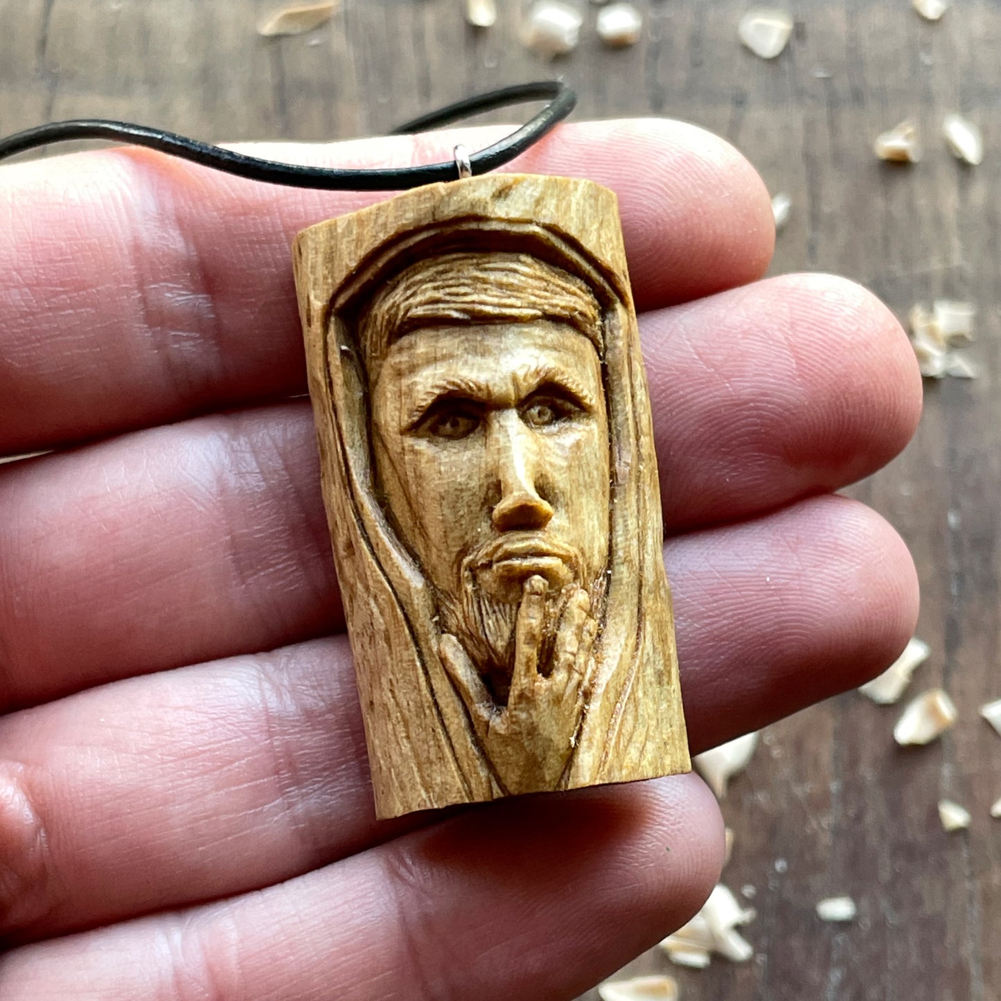 "Thoughtful" Wood Spirit Pendant