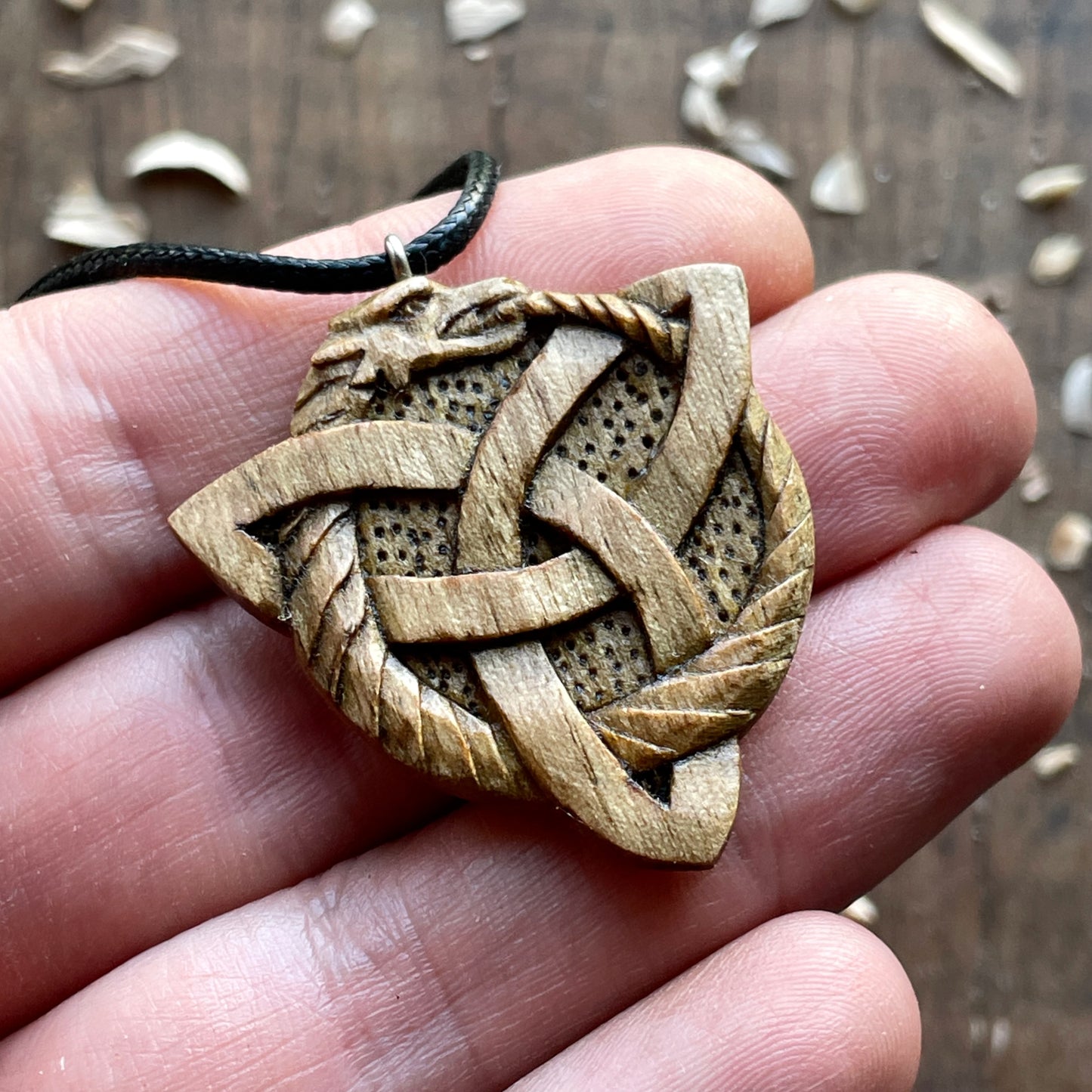 Dragon Ouroboros Pendant – Triquetra Shape