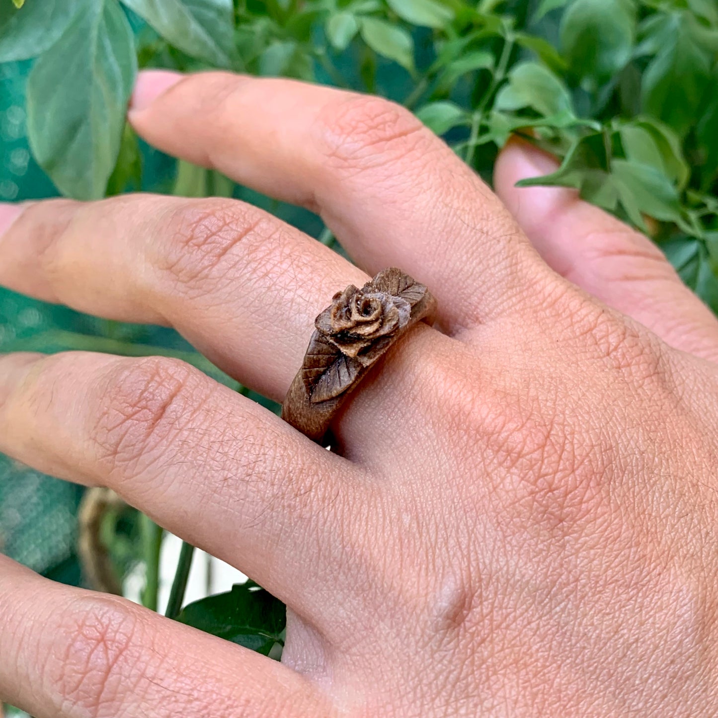 Rose Walnut Wood Ring