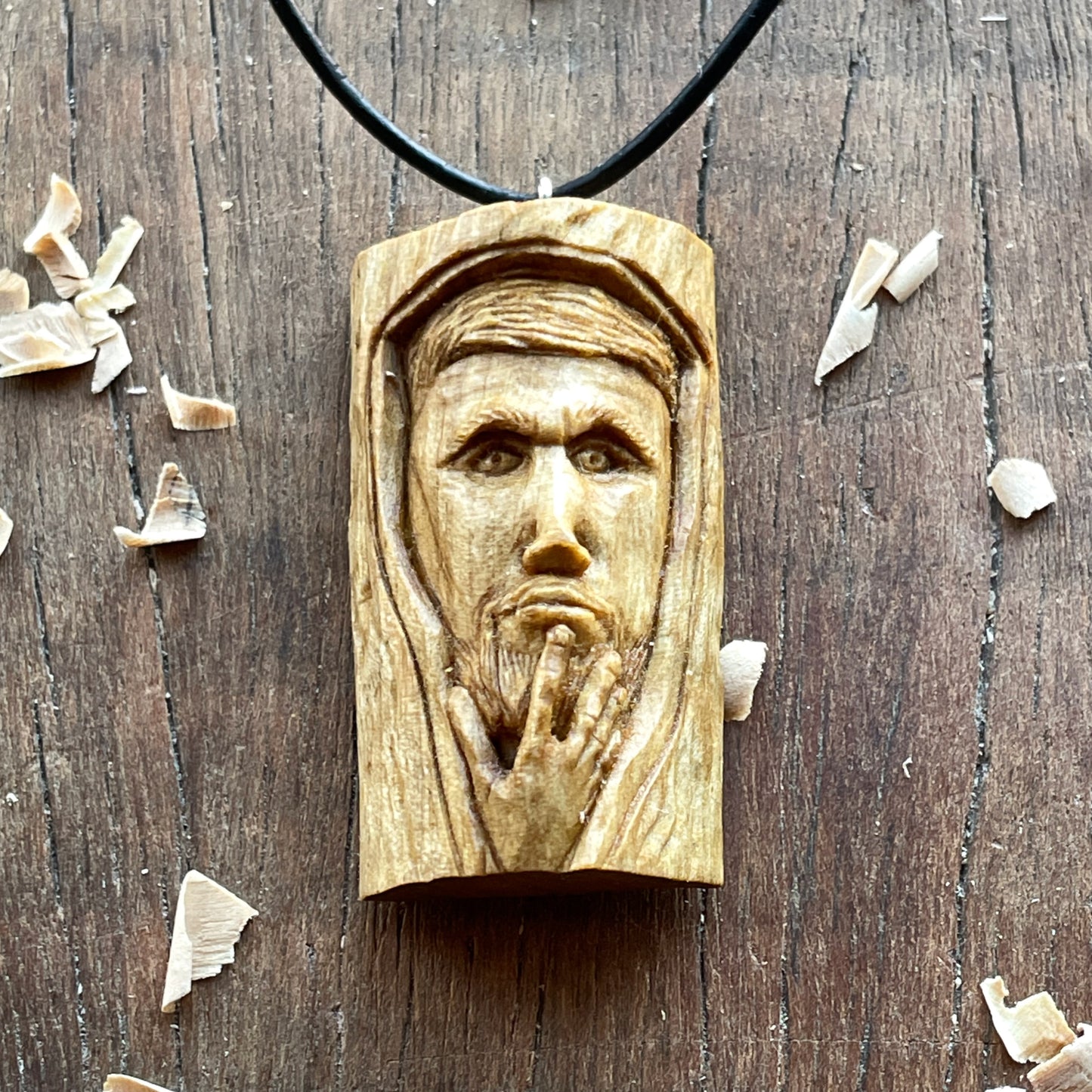 "Thoughtful" Wood Spirit Pendant