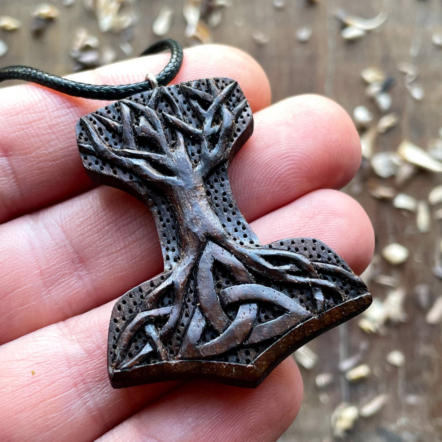 Mjolnir Tree Of Life and Triquetra Pendant