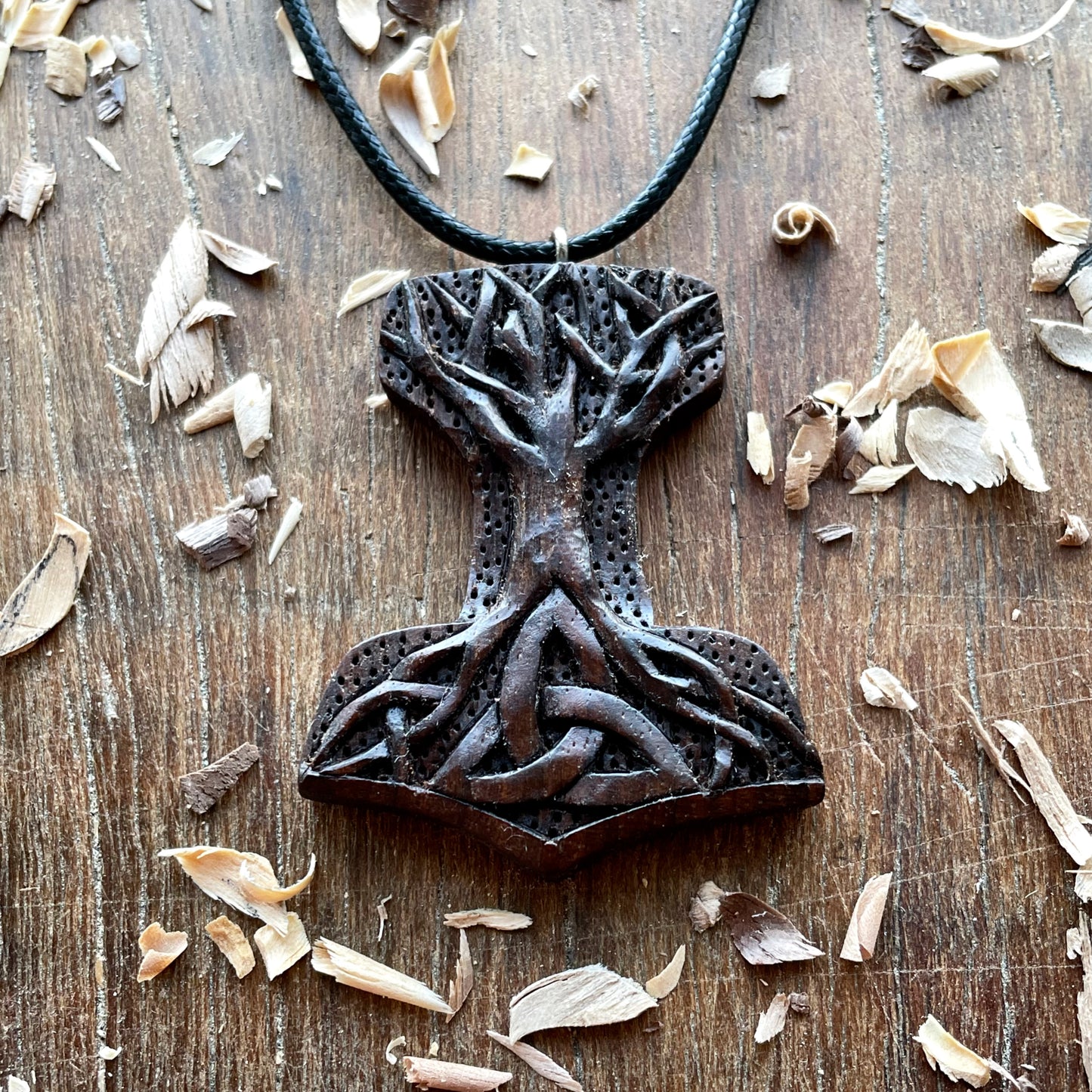 Mjolnir Tree Of Life and Triquetra Pendant
