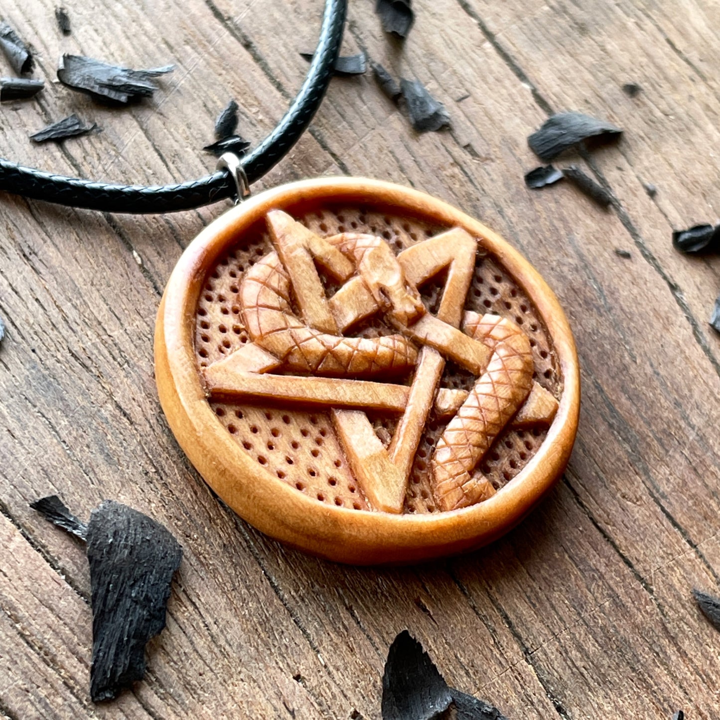 Snake Wrapped On Pentacle Pendant