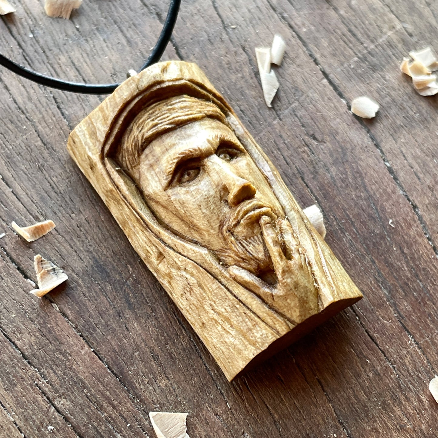 "Thoughtful" Wood Spirit Pendant
