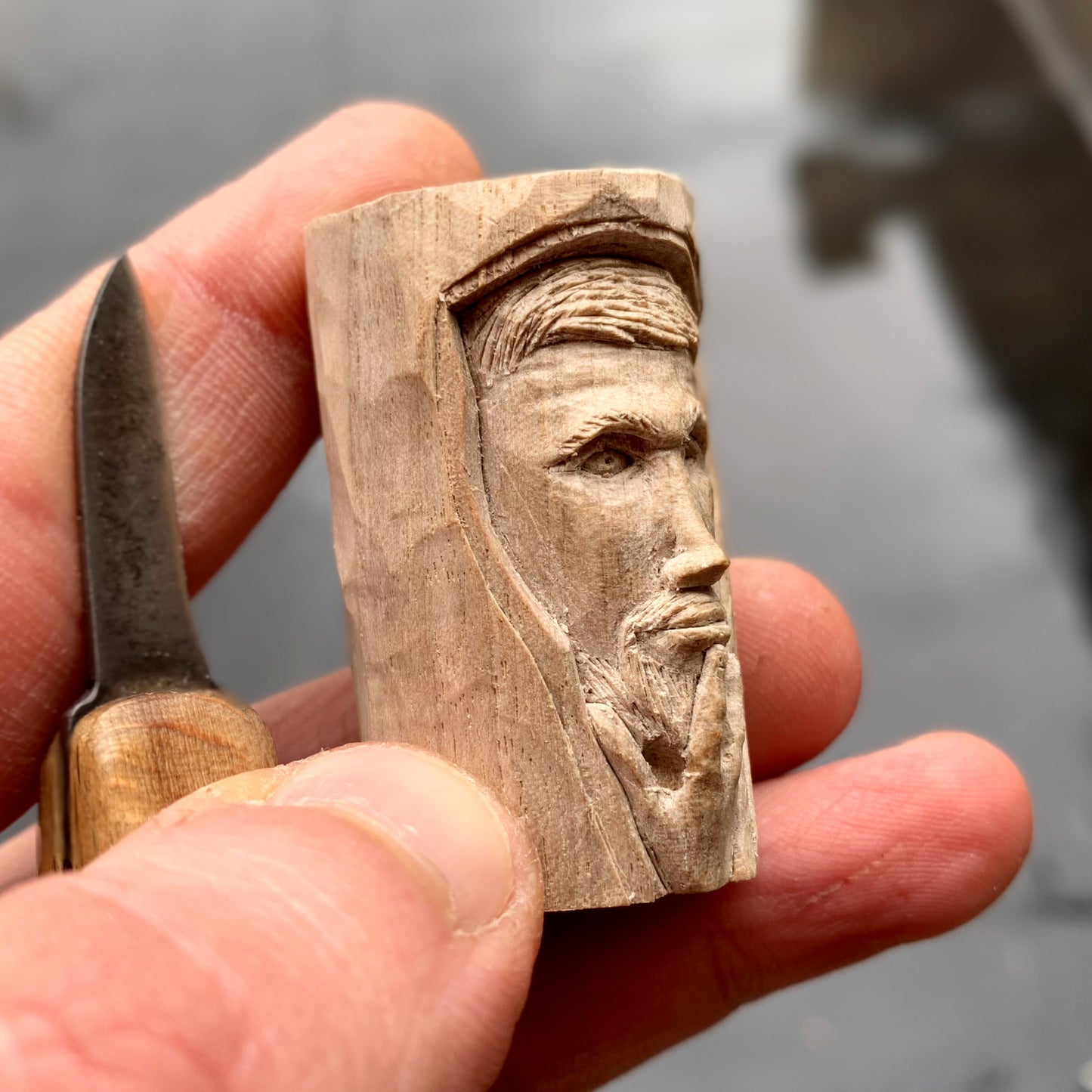 "Thoughtful" Wood Spirit Pendant