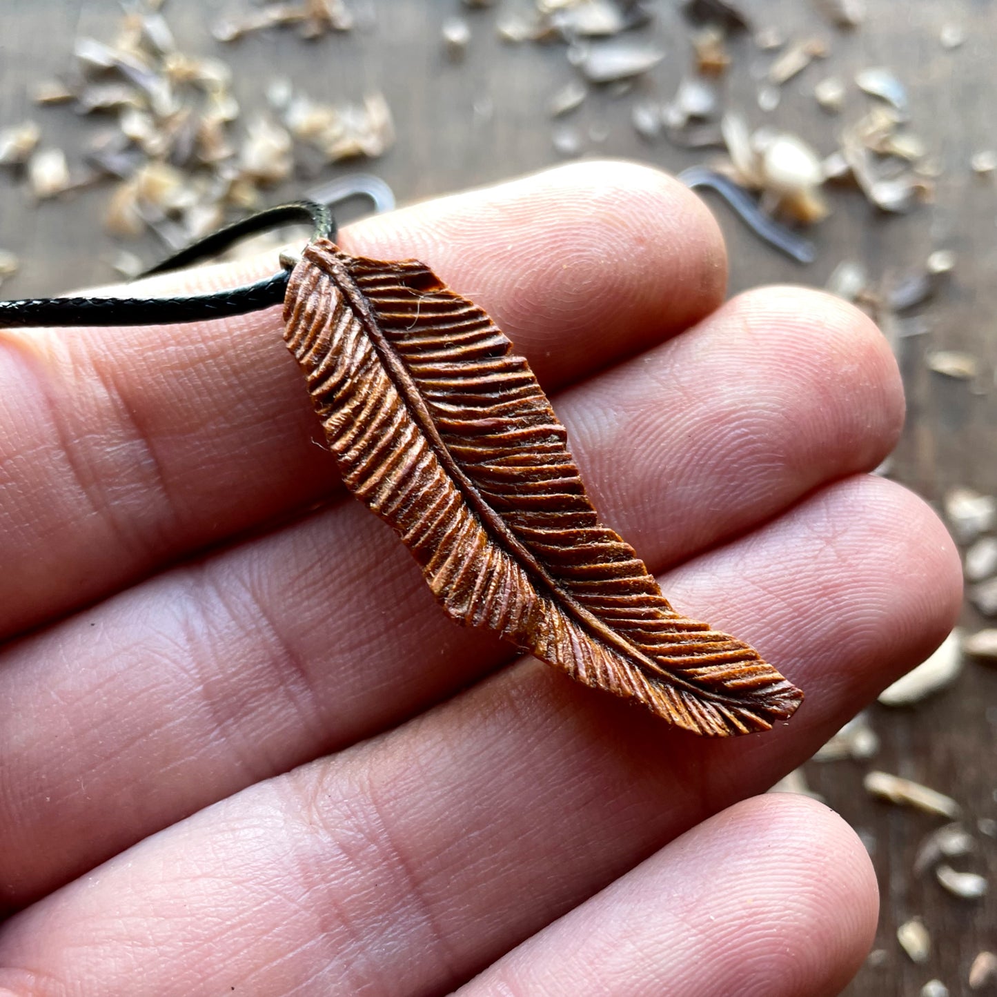 Set Of Feather Pendant And Earrings