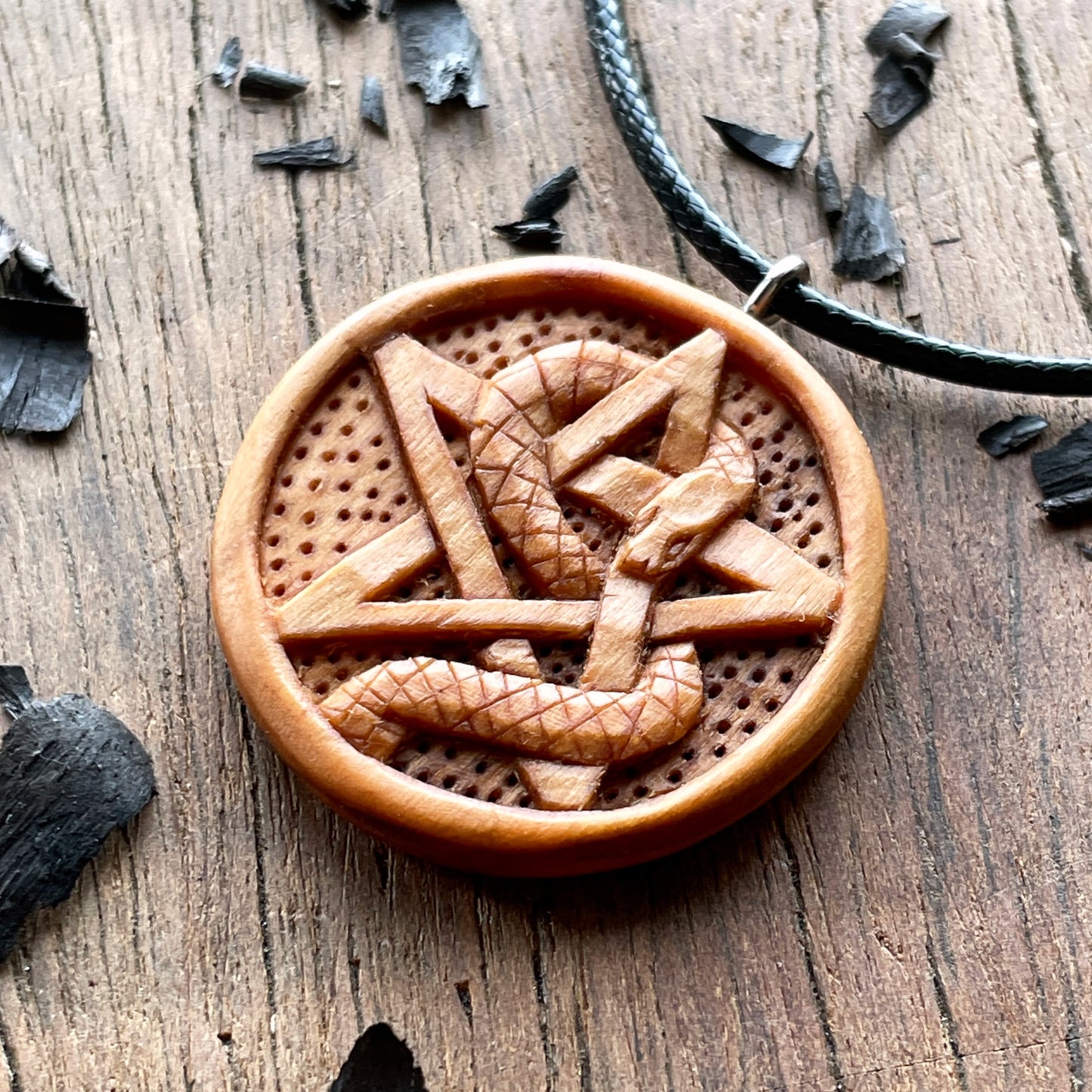 Snake Wrapped On Pentacle Pendant