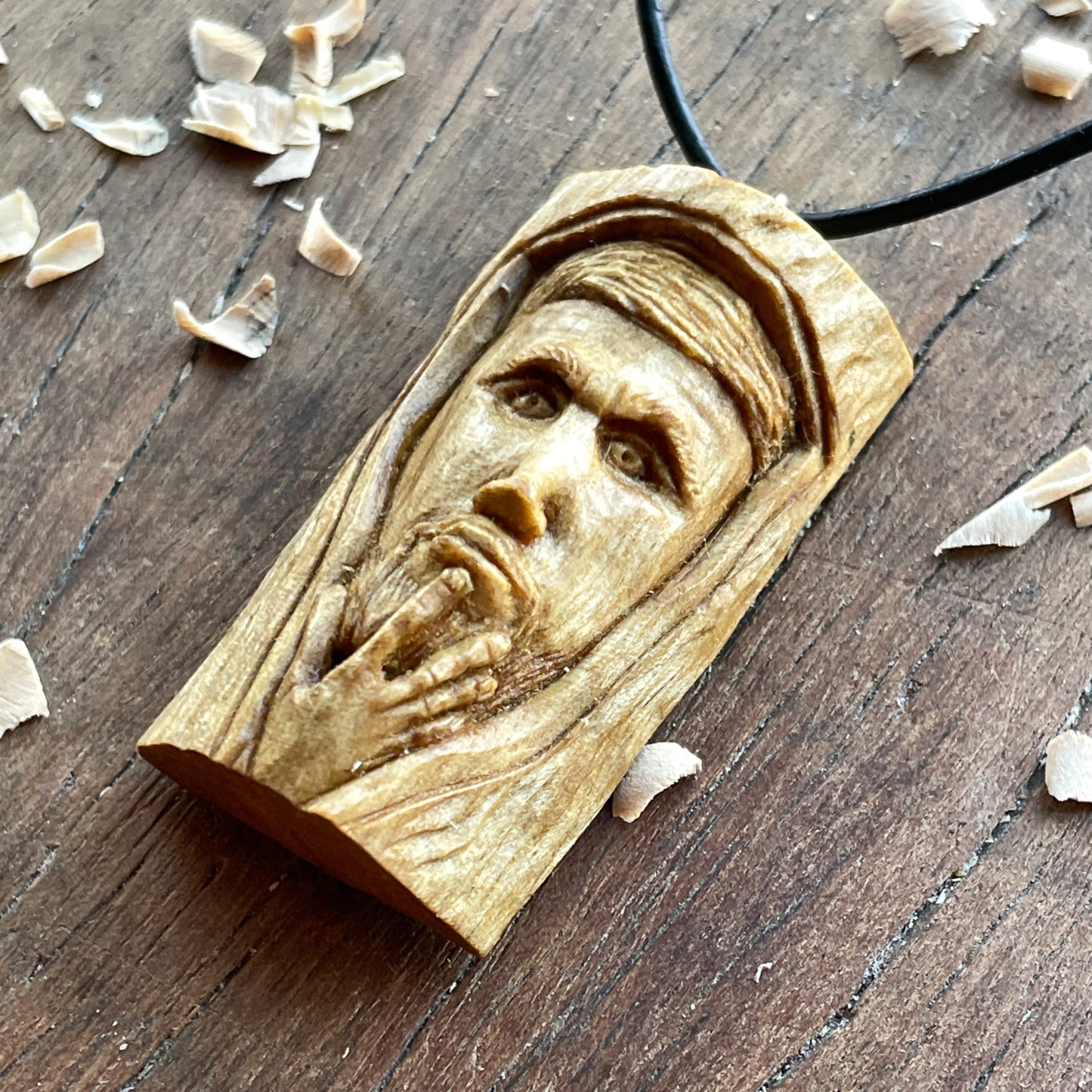 "Thoughtful" Wood Spirit Pendant