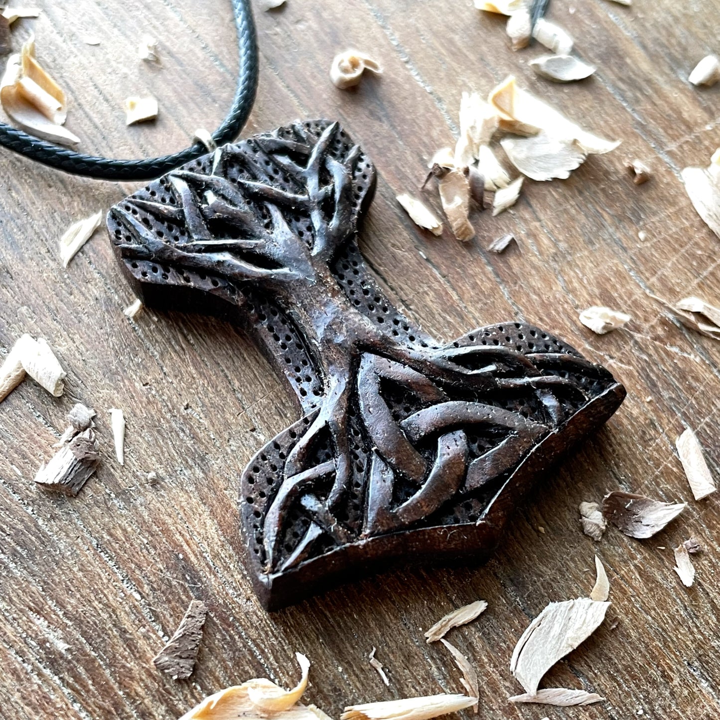 Mjolnir Tree Of Life and Triquetra Pendant