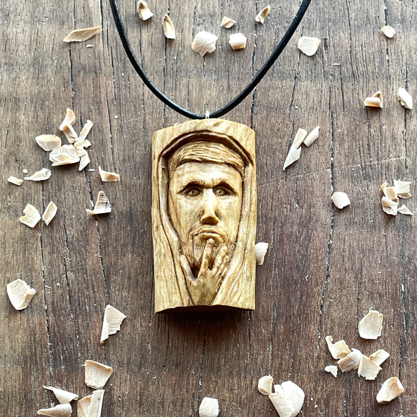 "Thoughtful" Wood Spirit Pendant