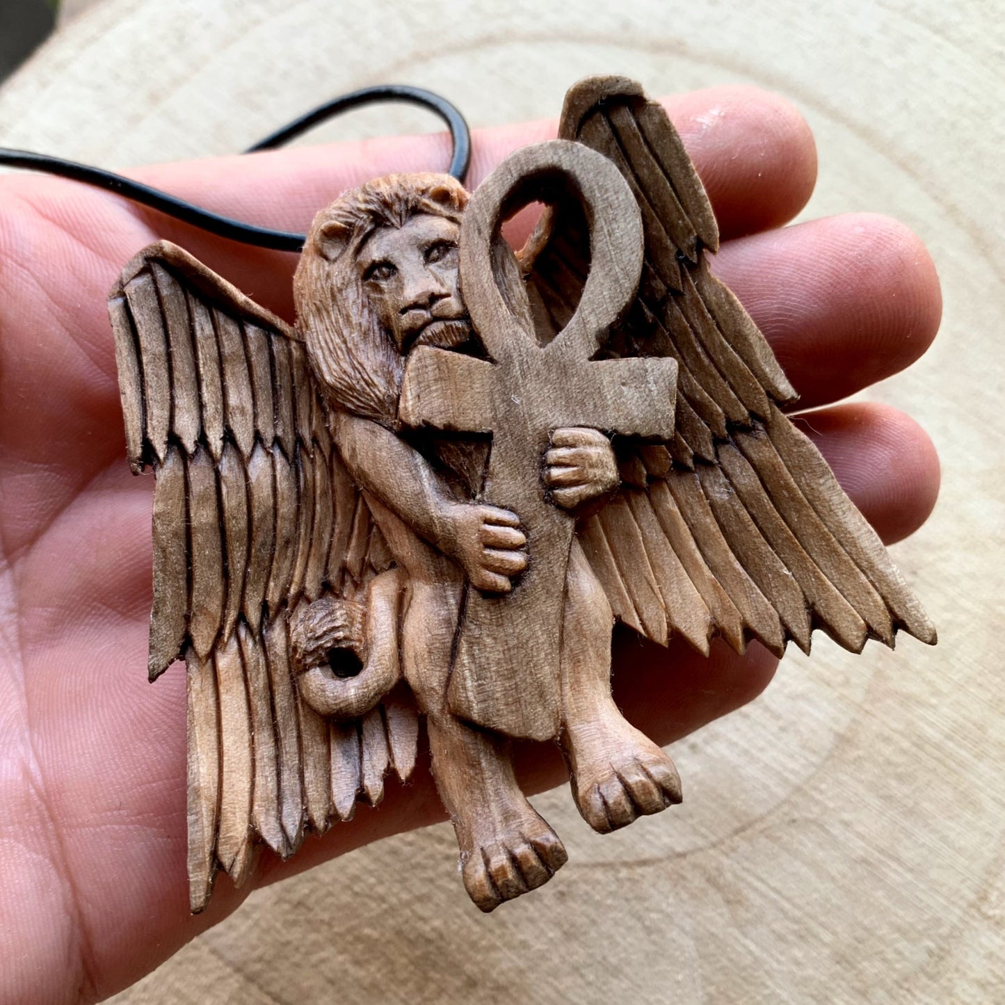 Lion With Wings And Ankh Pendant
