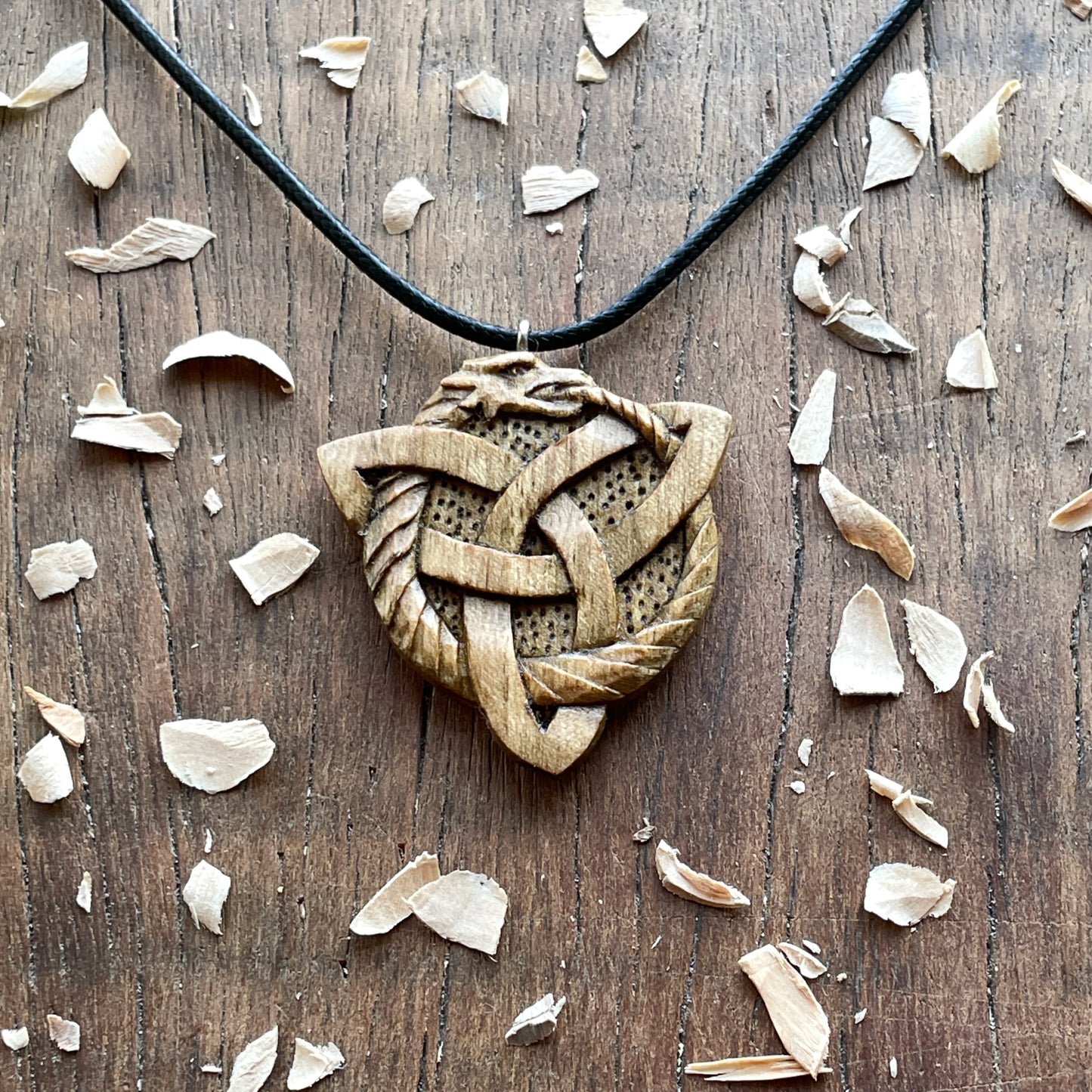 Dragon Ouroboros Pendant – Triquetra Shape