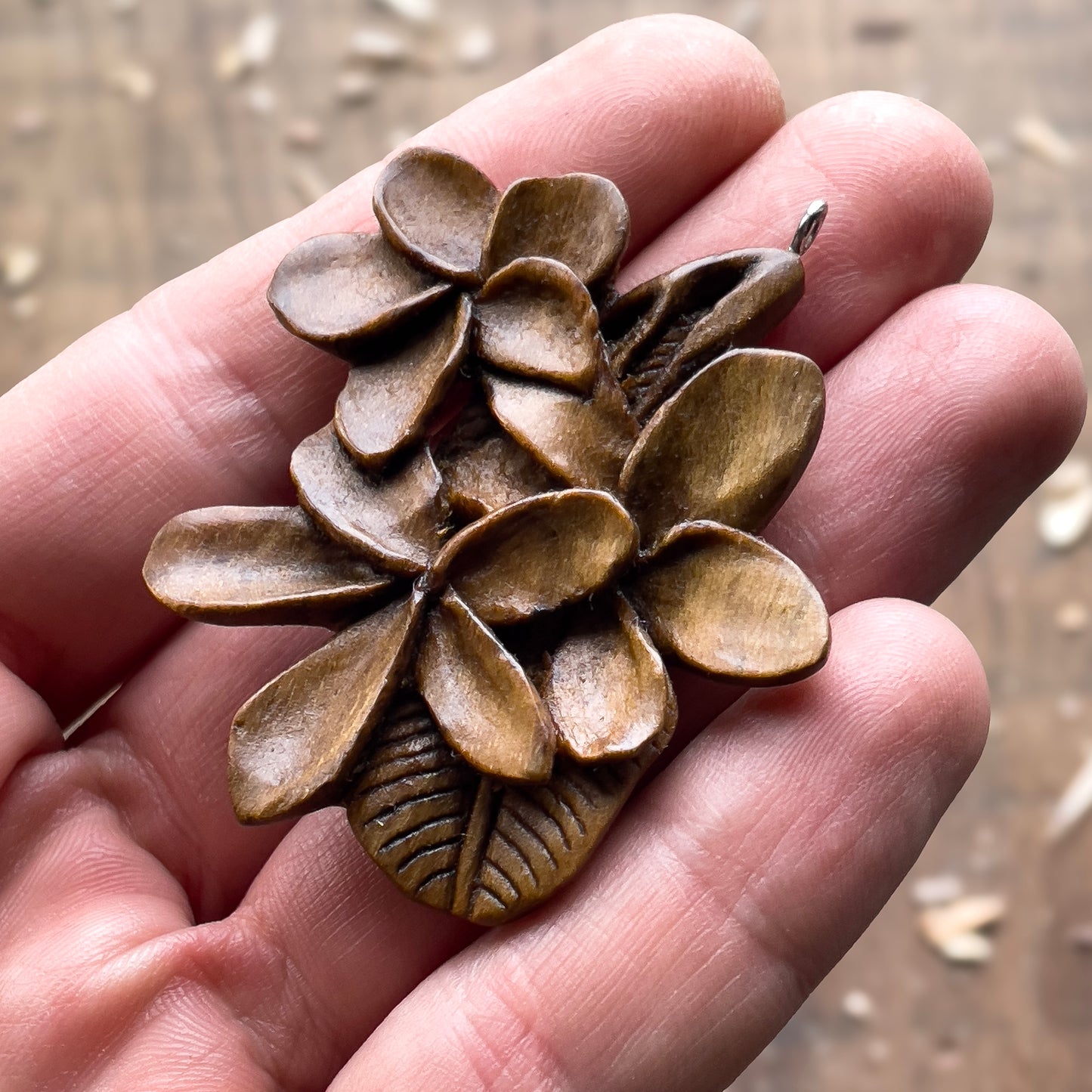 Plumeria Leaf Pendant