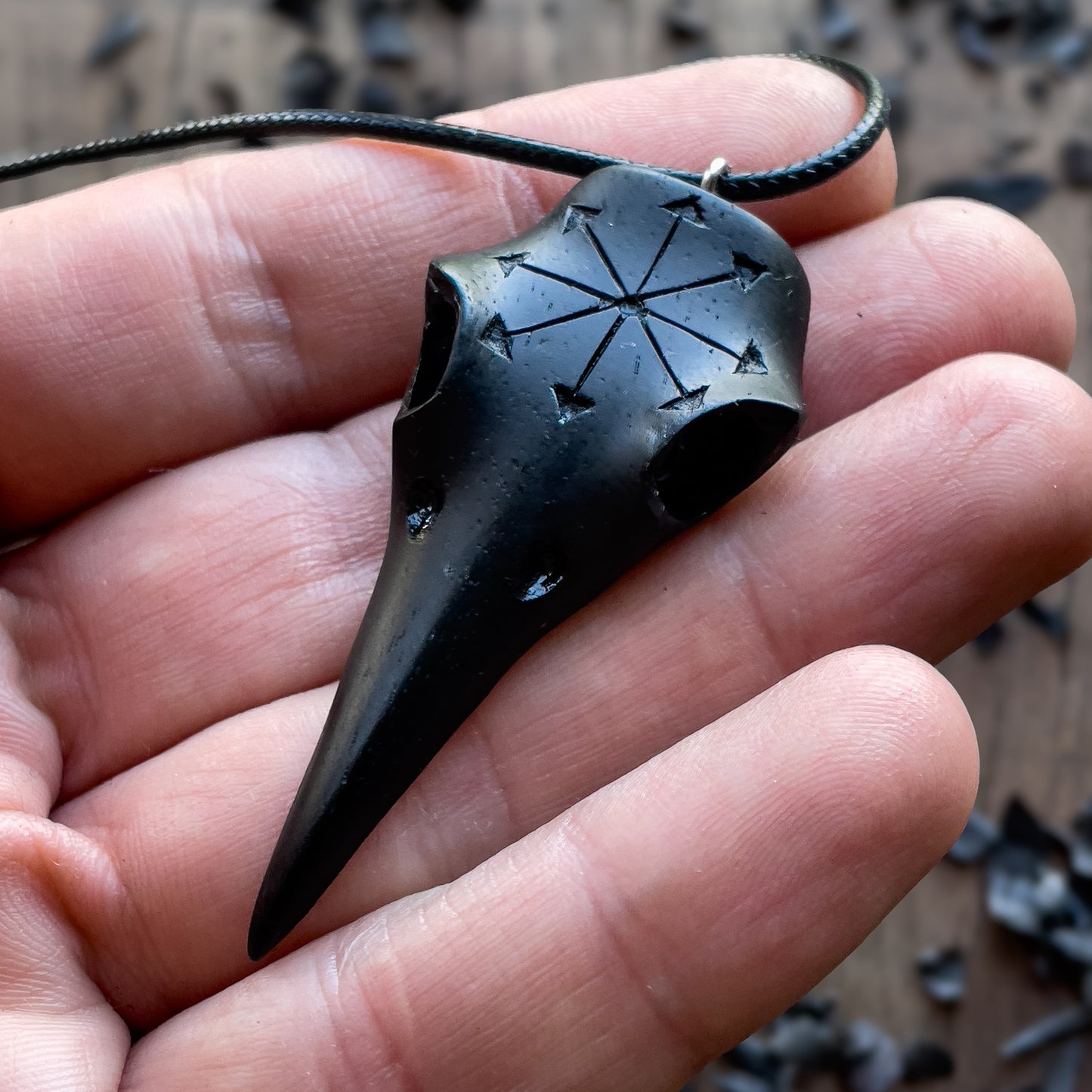 Raven Skull Chaos Symbol Pendant