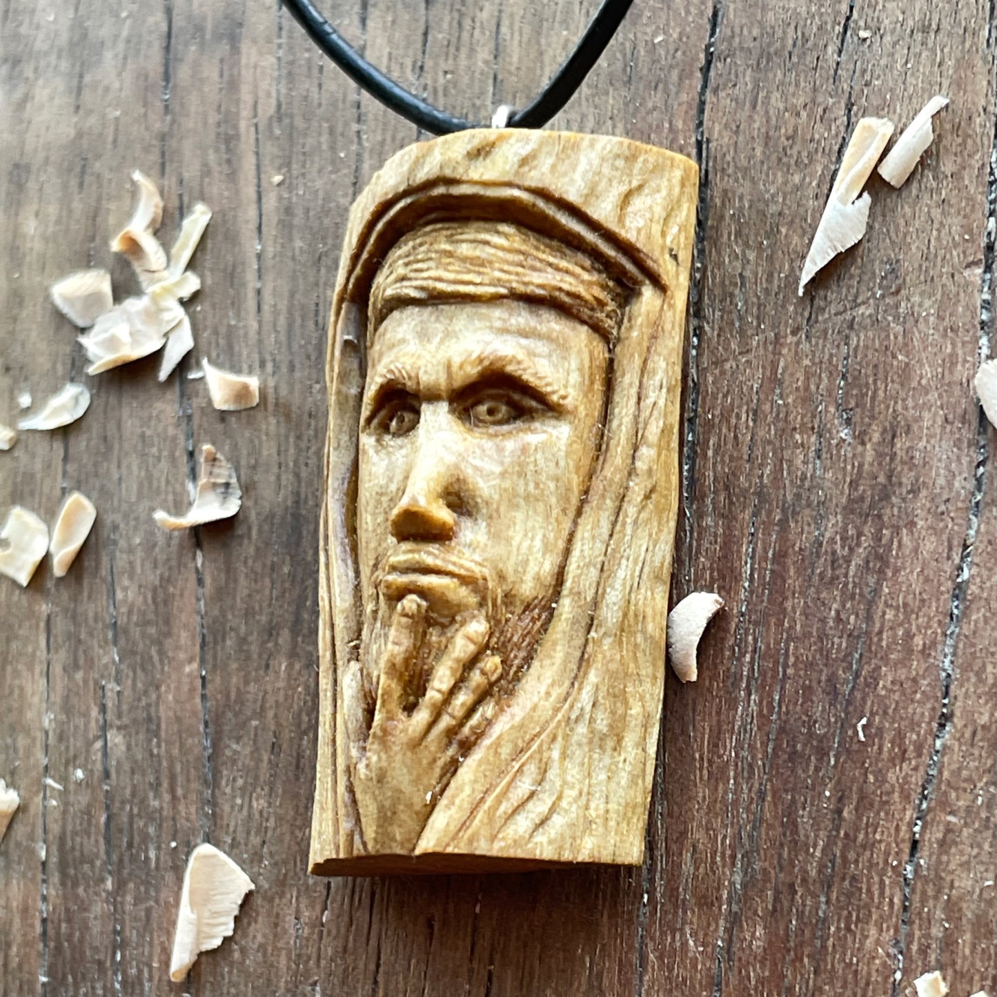 "Thoughtful" Wood Spirit Pendant