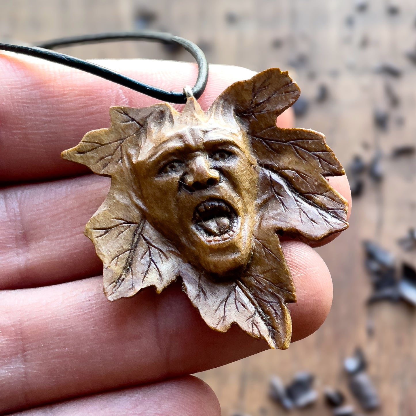Screaming Leaf Spirit Pendant