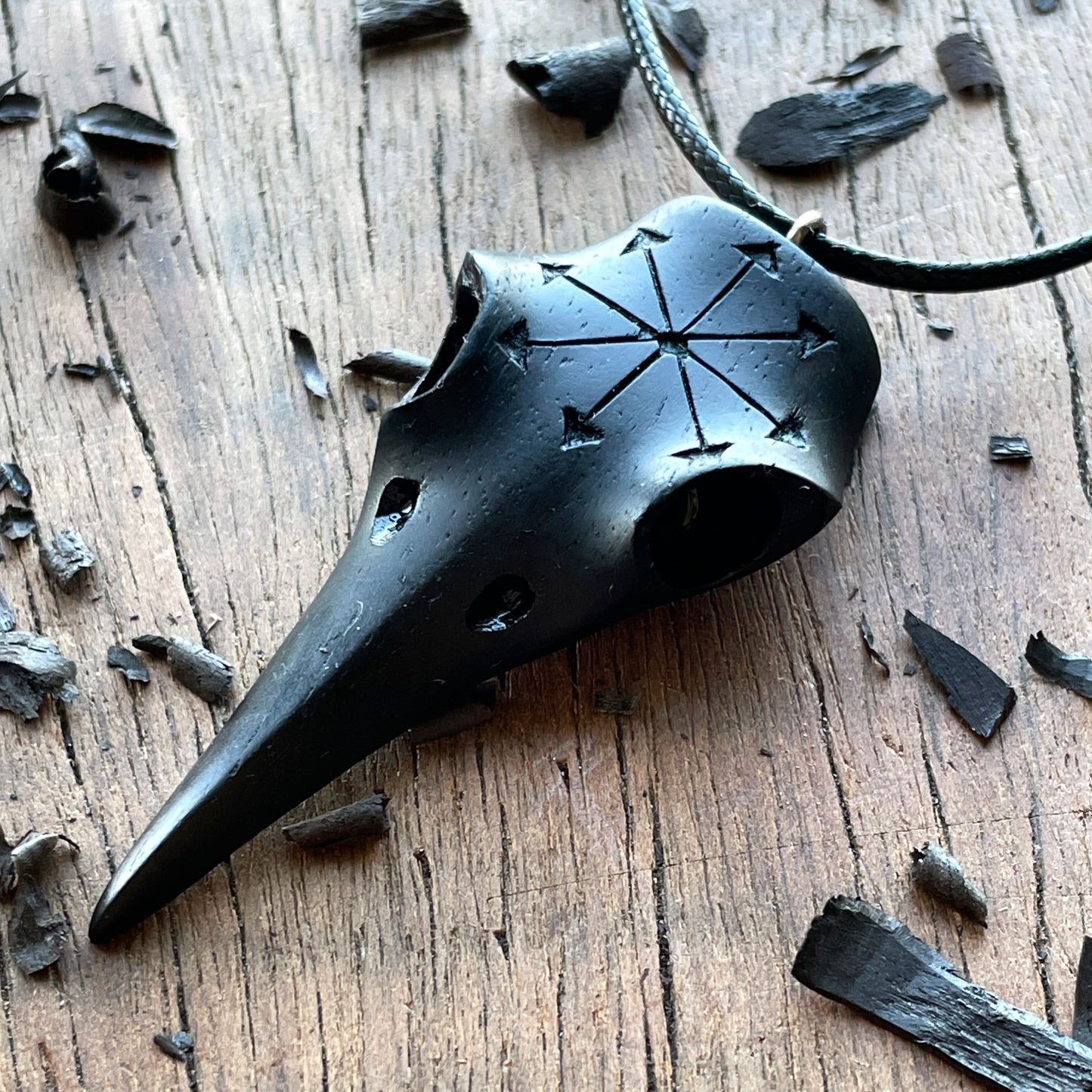 Raven Skull Chaos Symbol Pendant