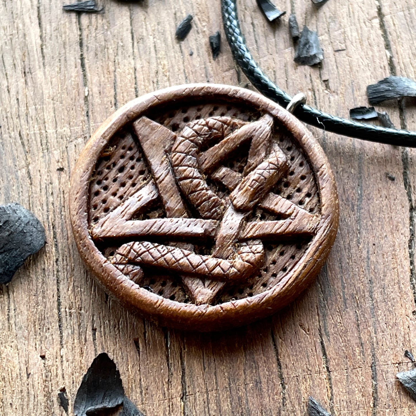 Snake Wrapped On Pentacle Pendant