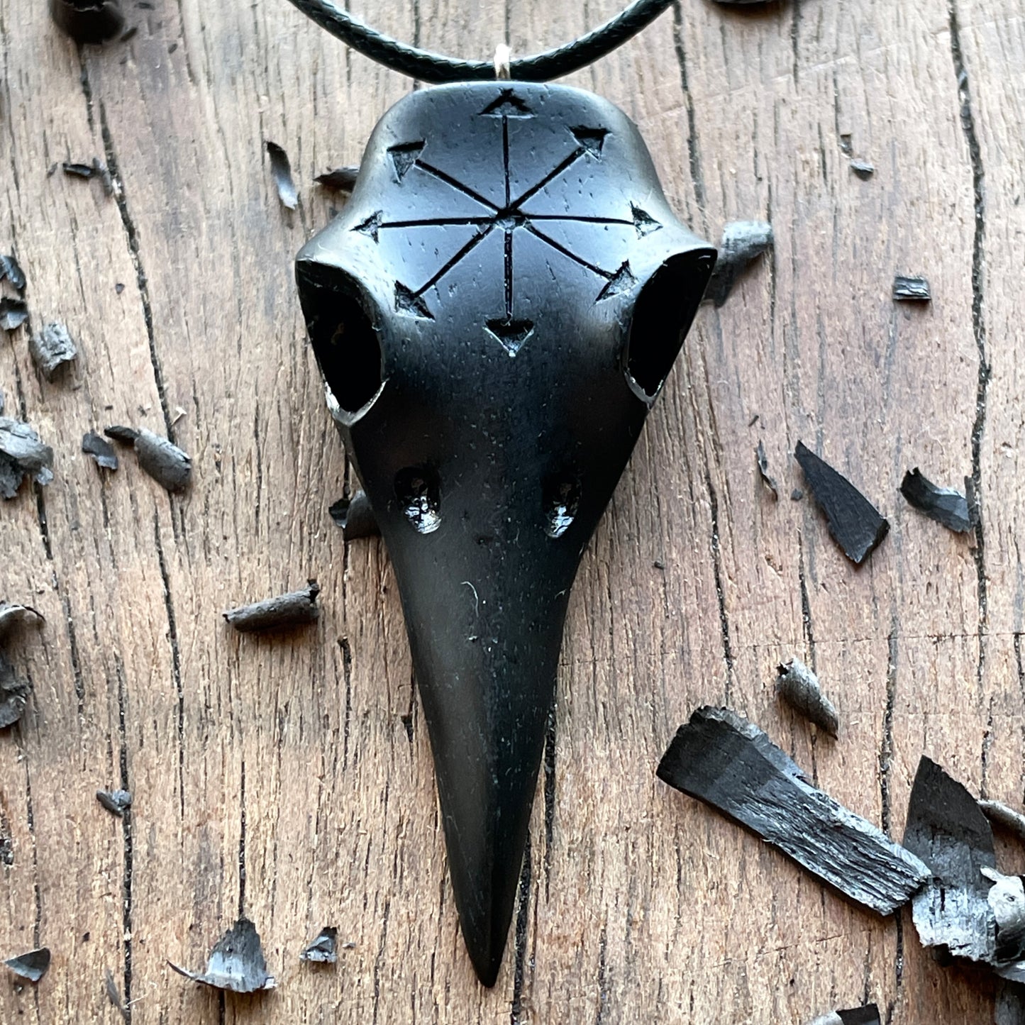 Raven Skull Chaos Symbol Pendant