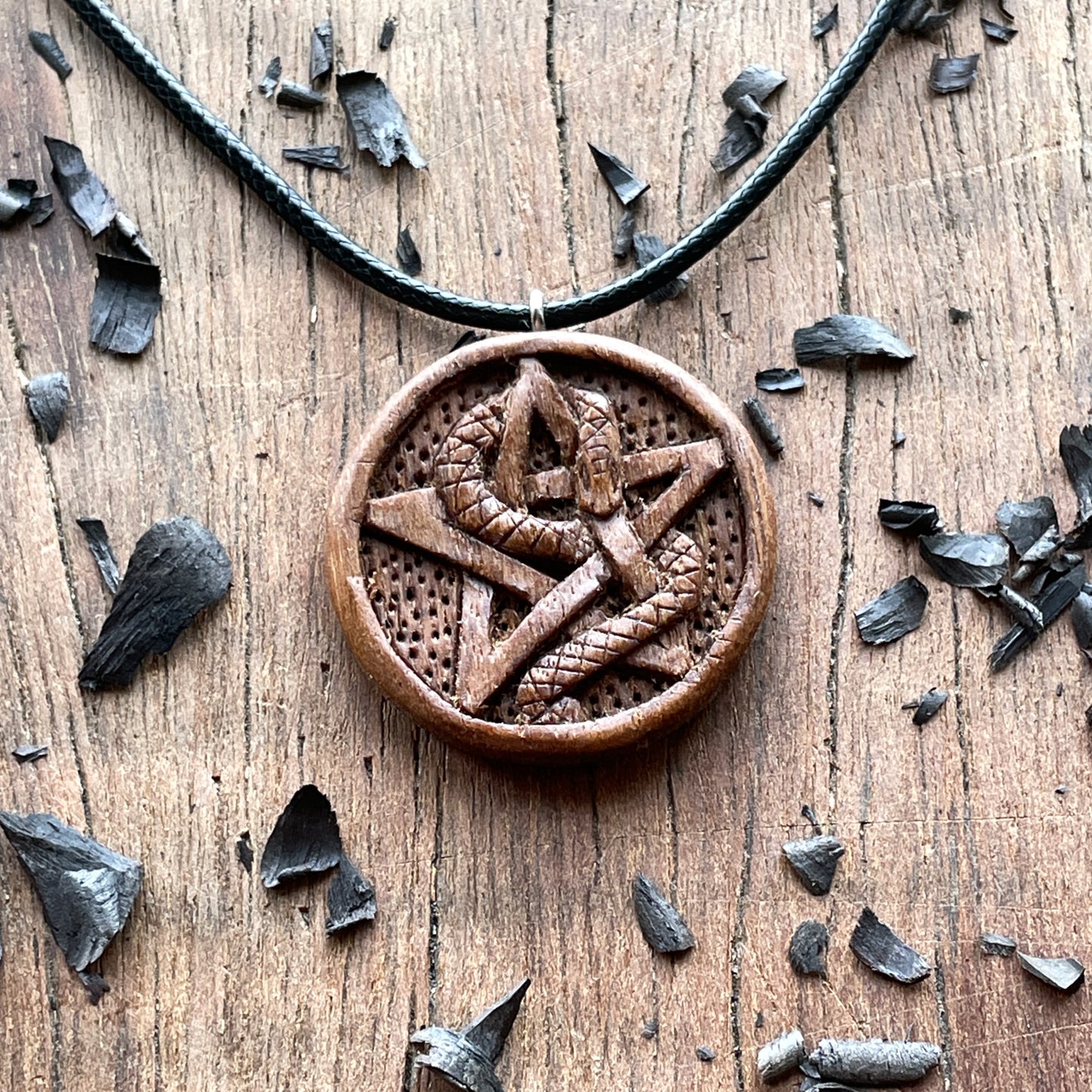 Snake Wrapped On Pentacle Pendant