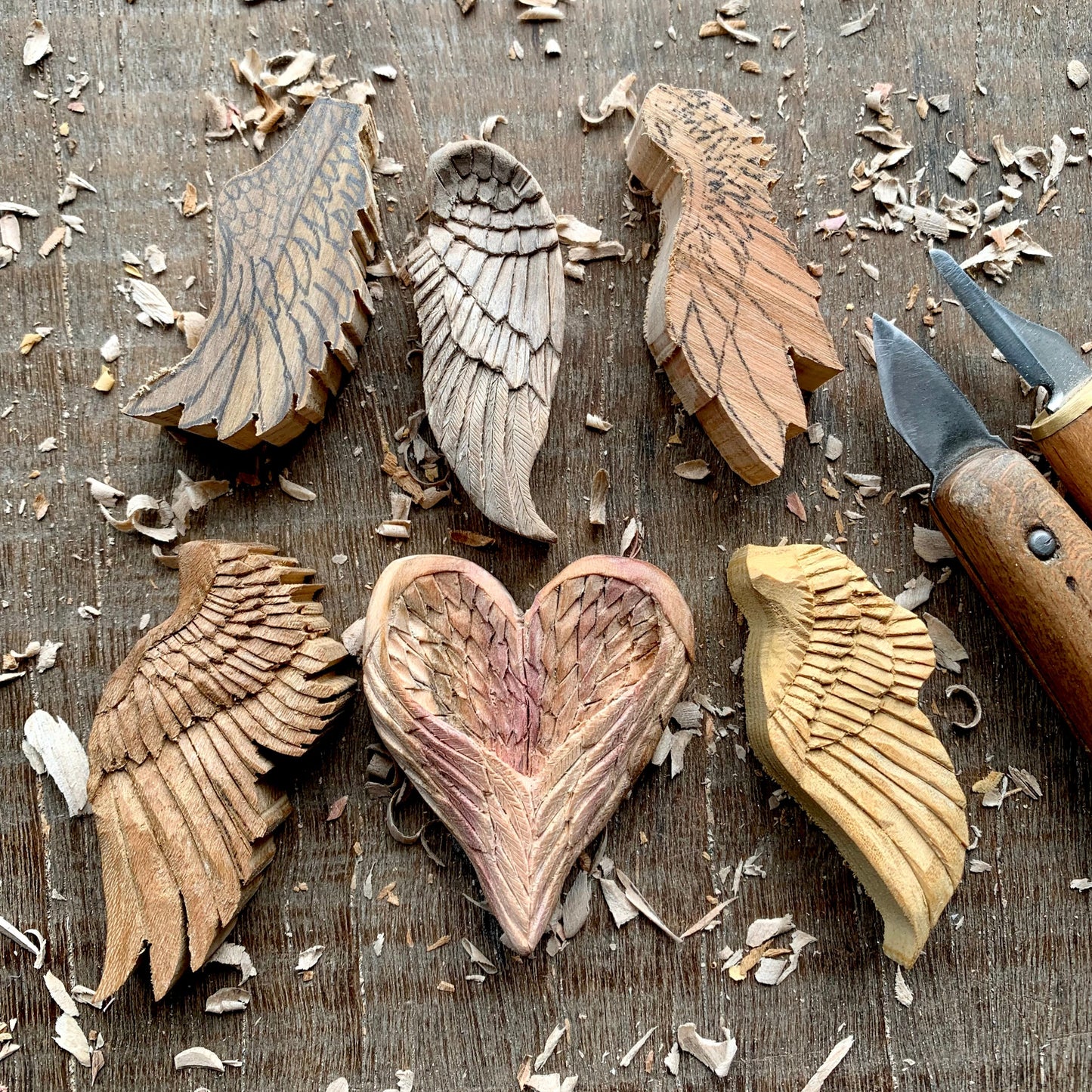Angel Wing Pendant – Olive Grace