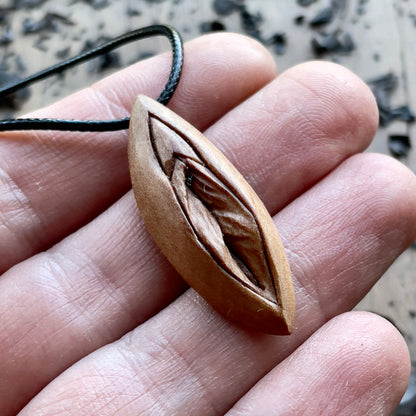 Vulva Pear Wood Pendant